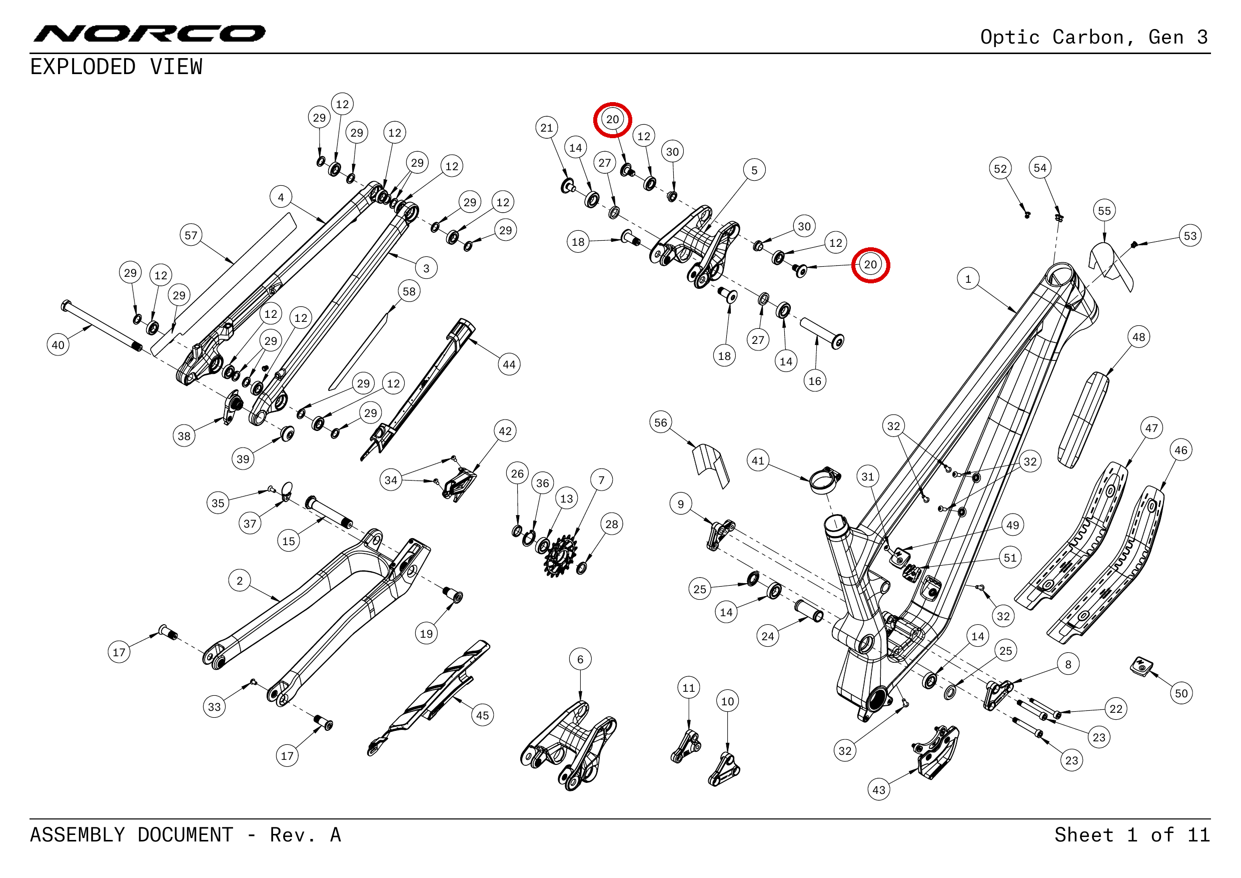 Official technical drawing with the relevant callout highlighted in red