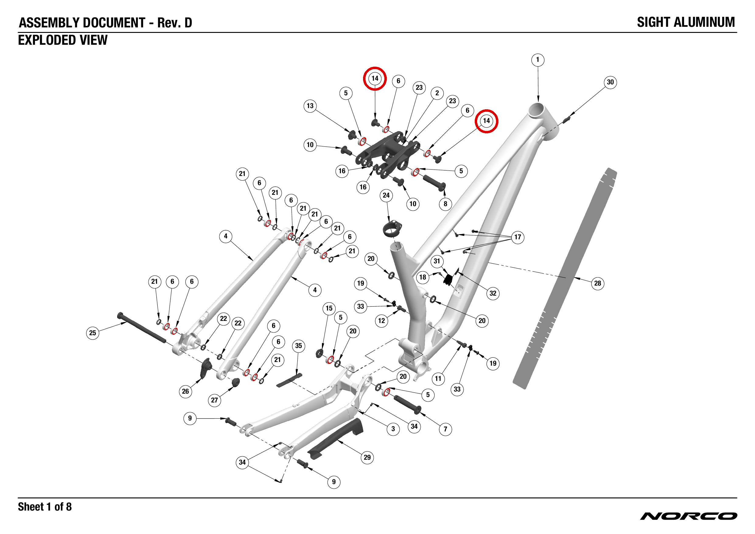 Official technical drawing with the relevant callout highlighted in red