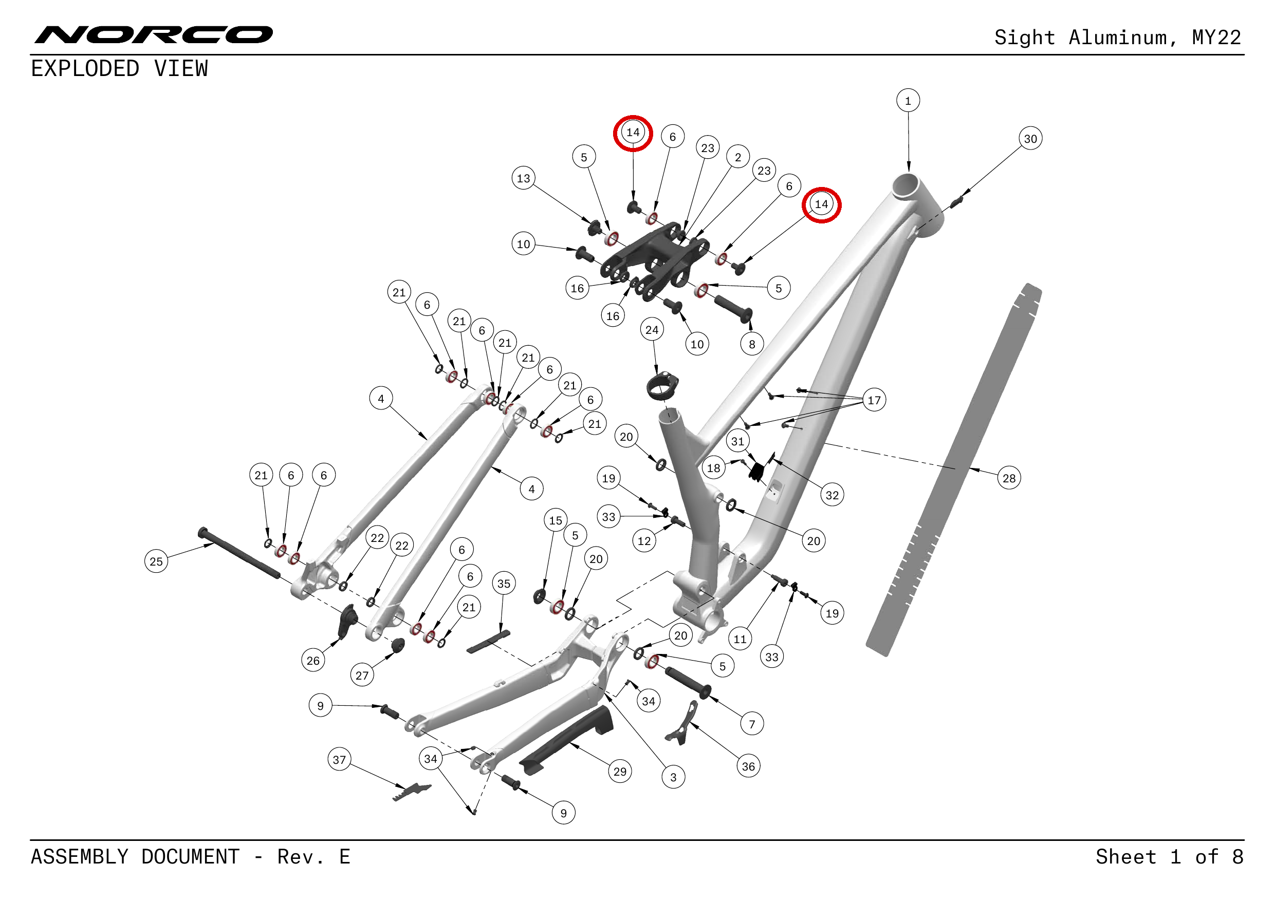Official technical drawing with the relevant callout highlighted in red