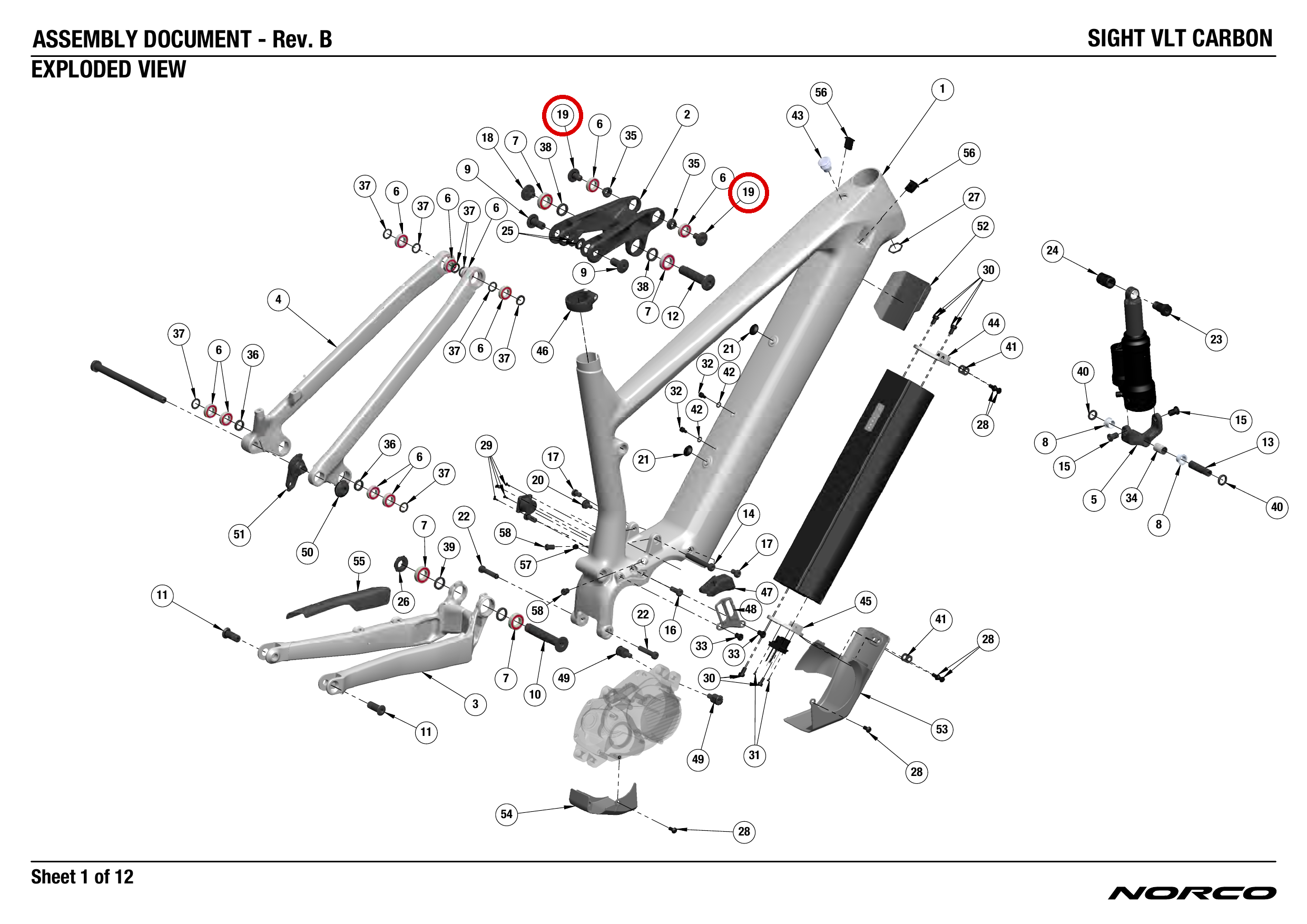 Official technical drawing with the relevant callout highlighted in red
