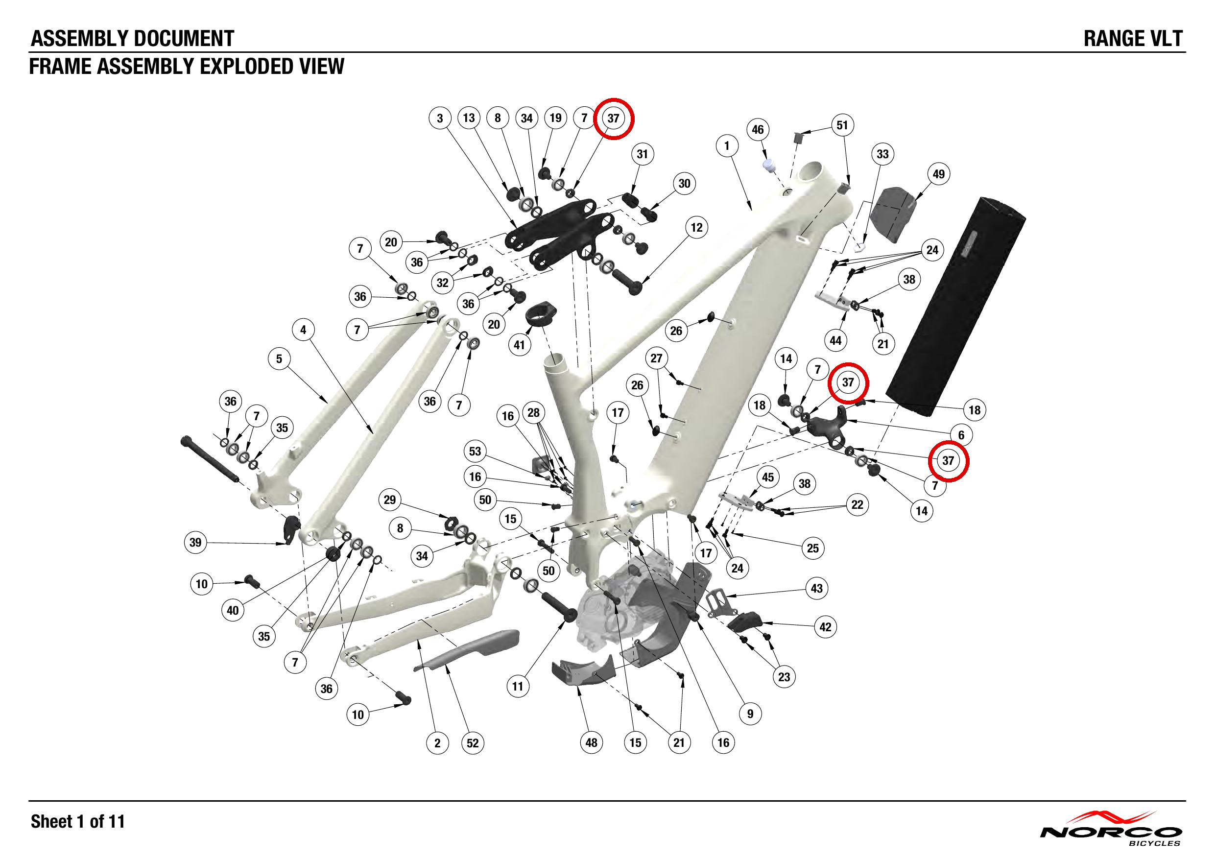 Official technical drawing with the relevant callout highlighted in red