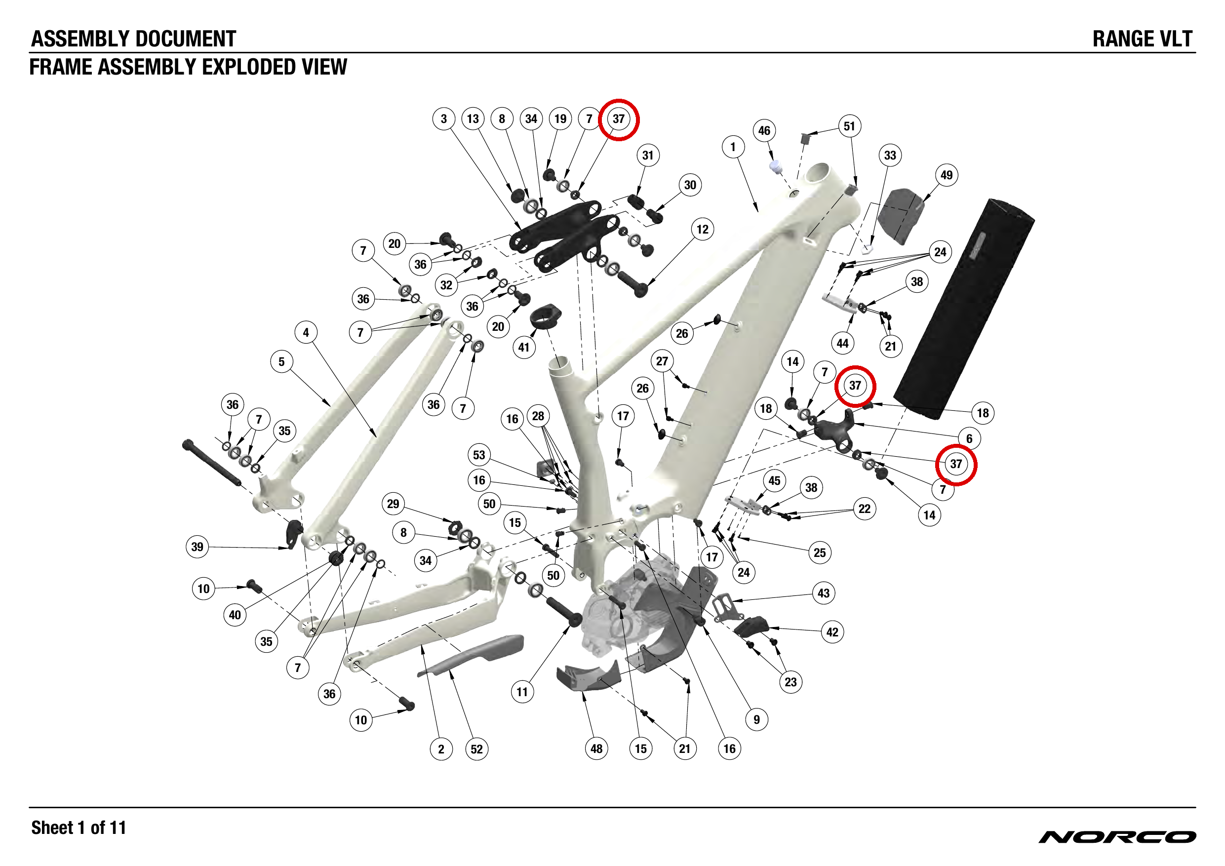 Official technical drawing with the relevant callout highlighted in red