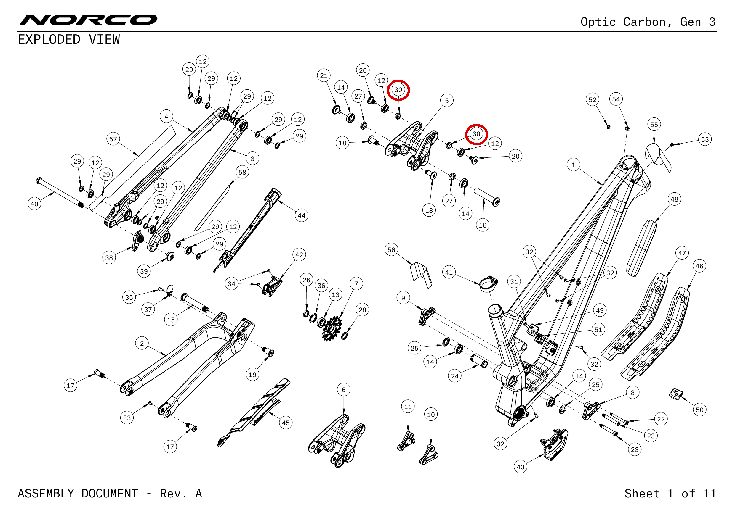 Official technical drawing with the relevant callout highlighted in red