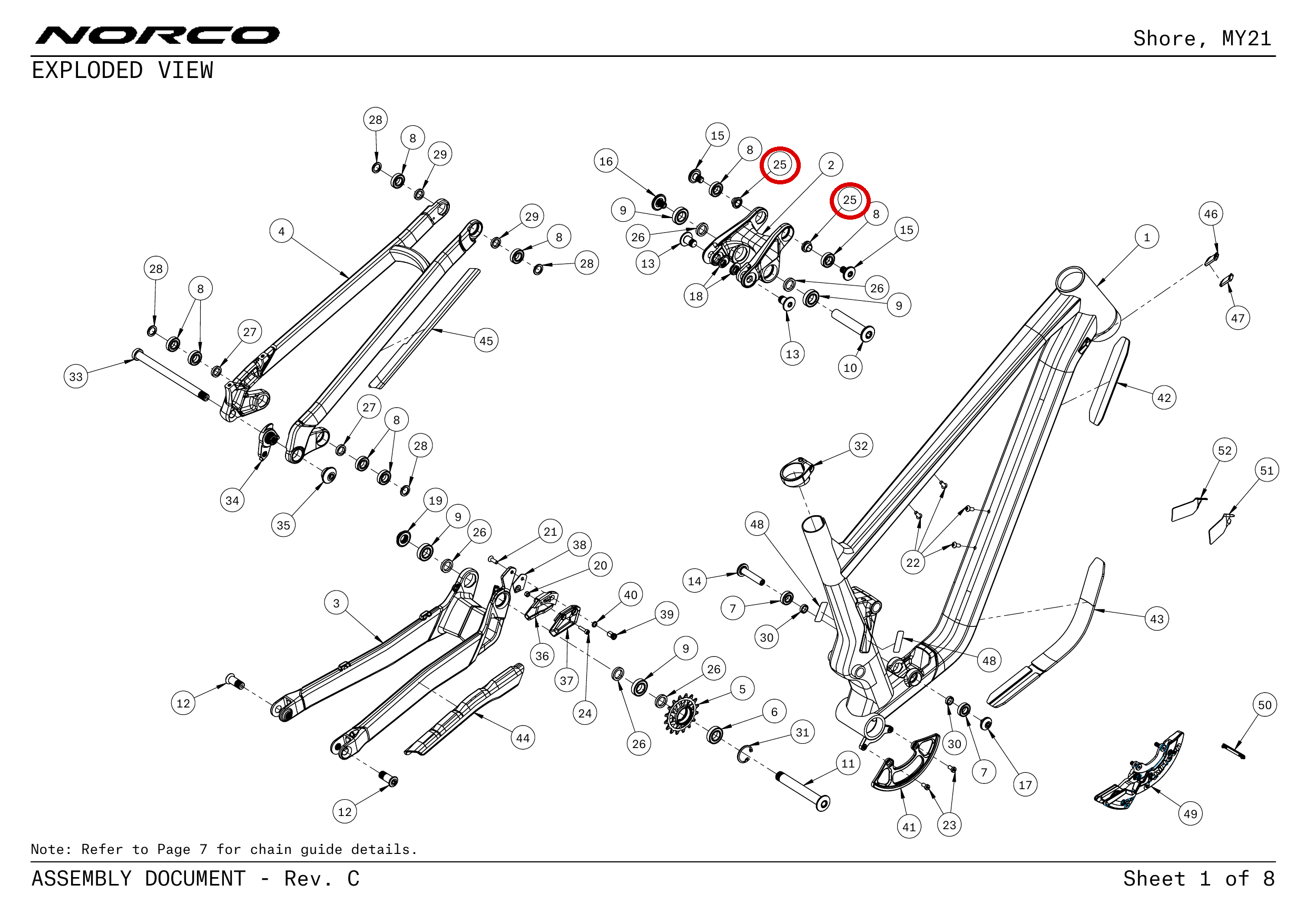 Official technical drawing with the relevant callout highlighted in red