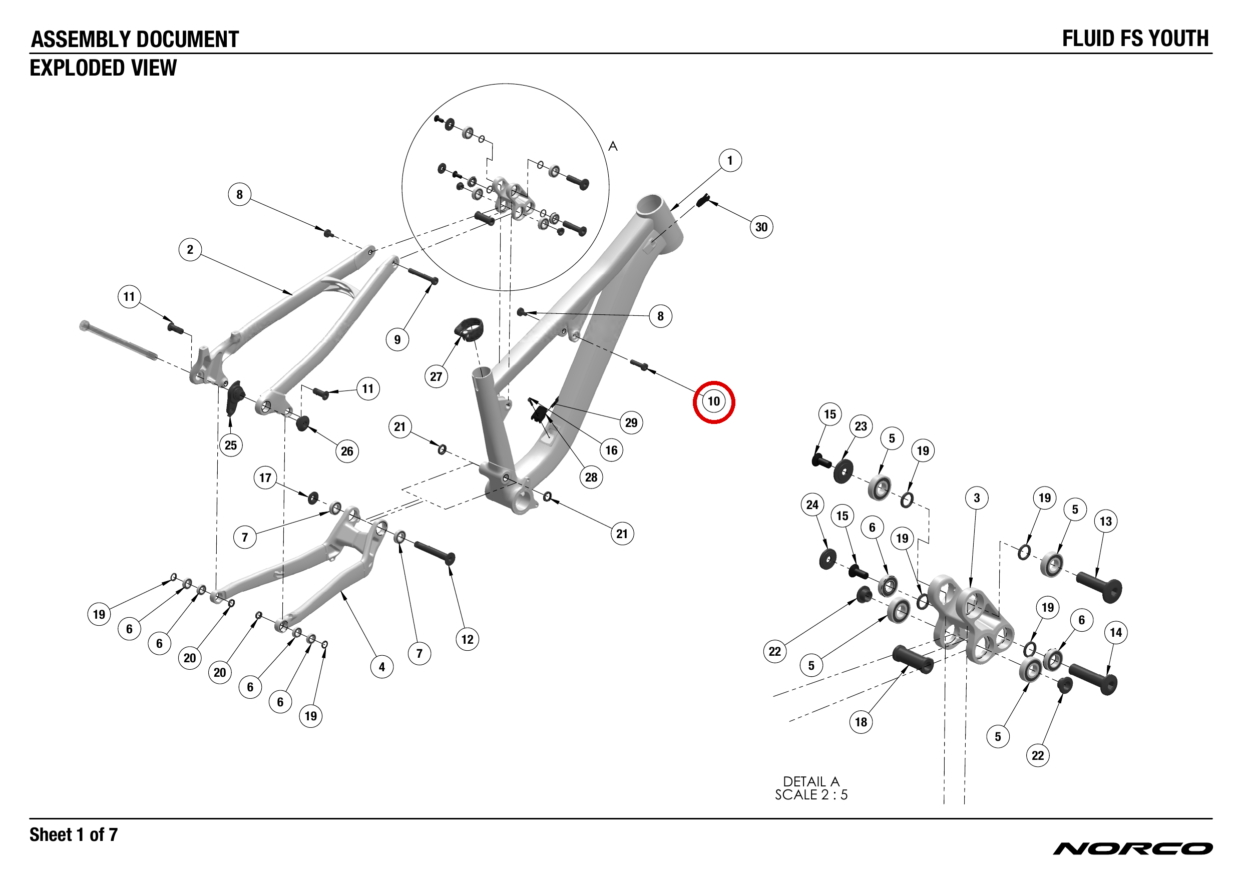 Official technical drawing with the relevant callout highlighted in red