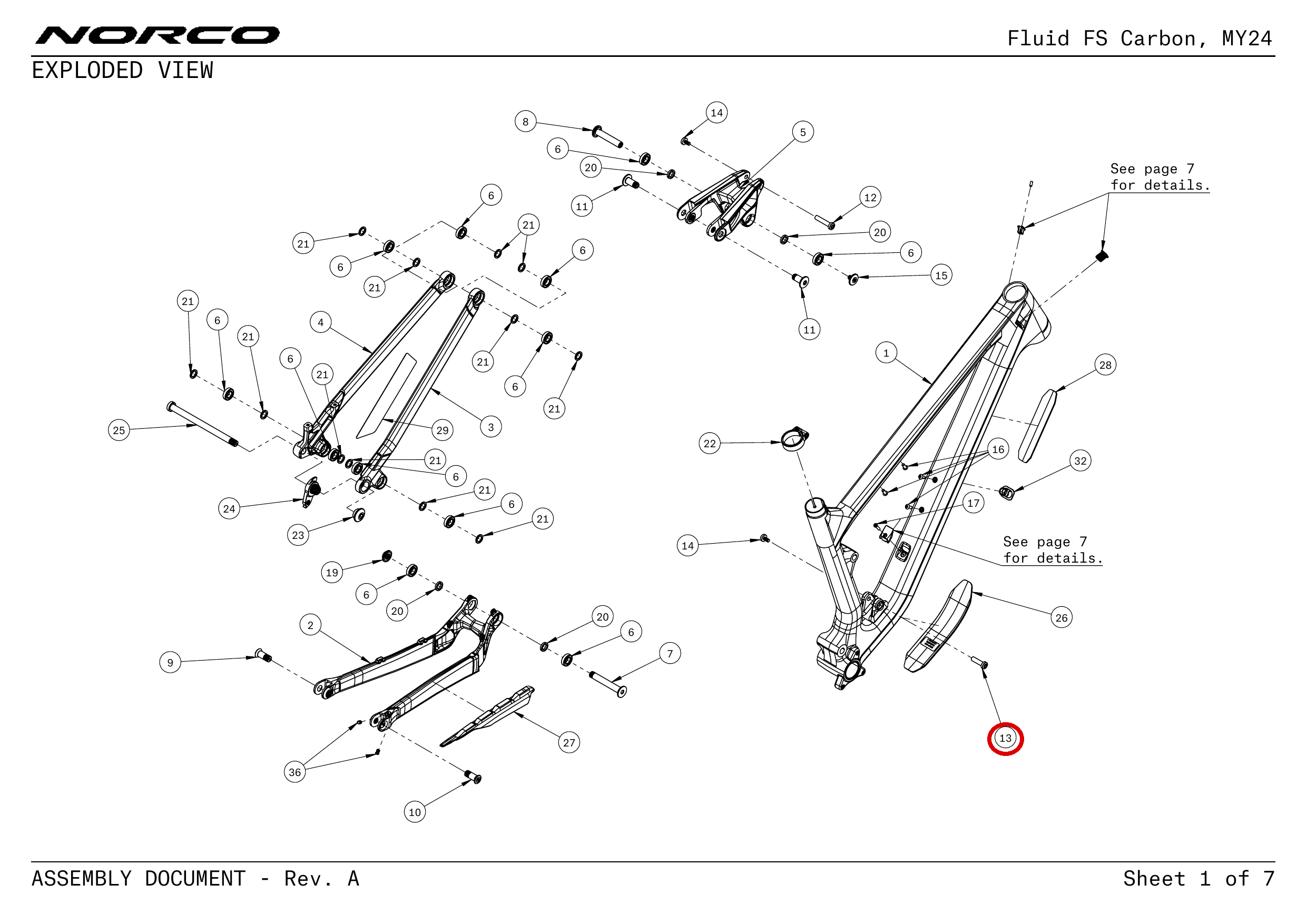 Official technical drawing with the relevant callout highlighted in red