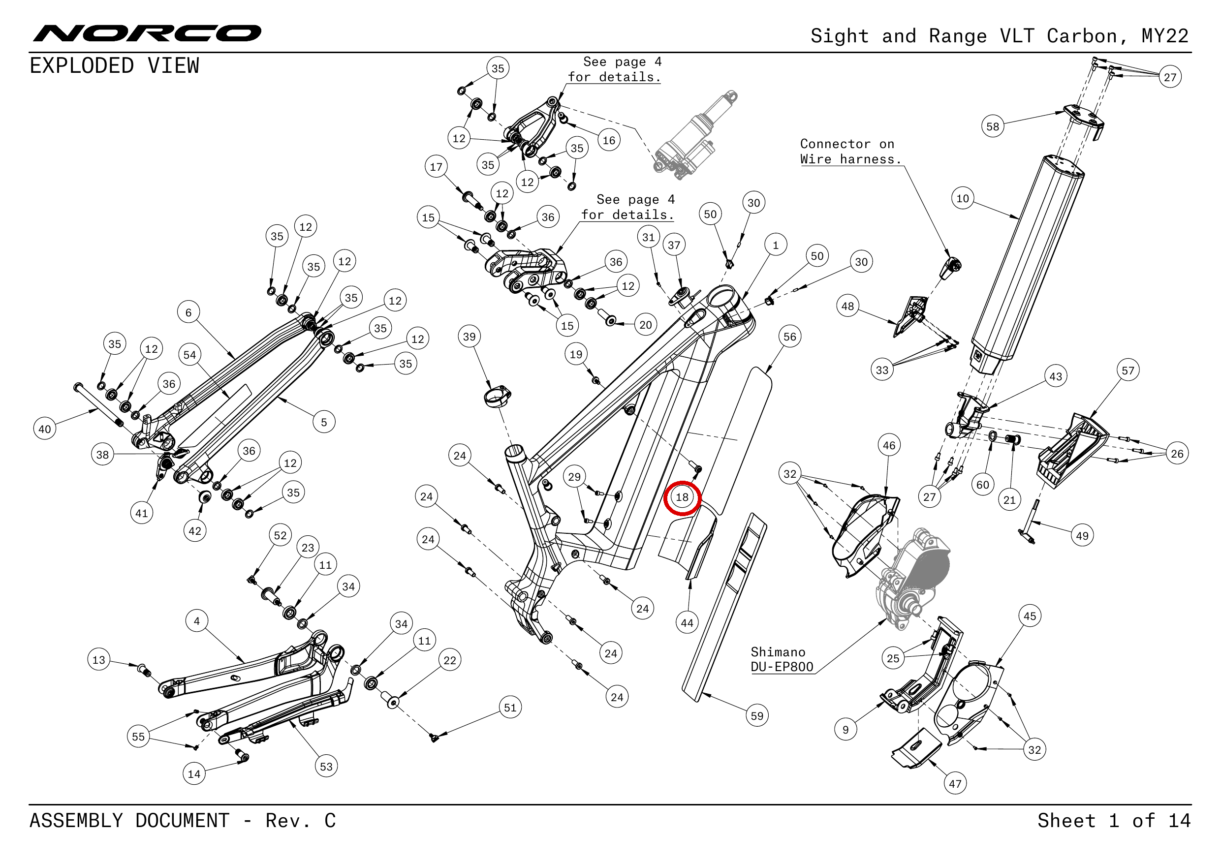 Official technical drawing with the relevant callout highlighted in red