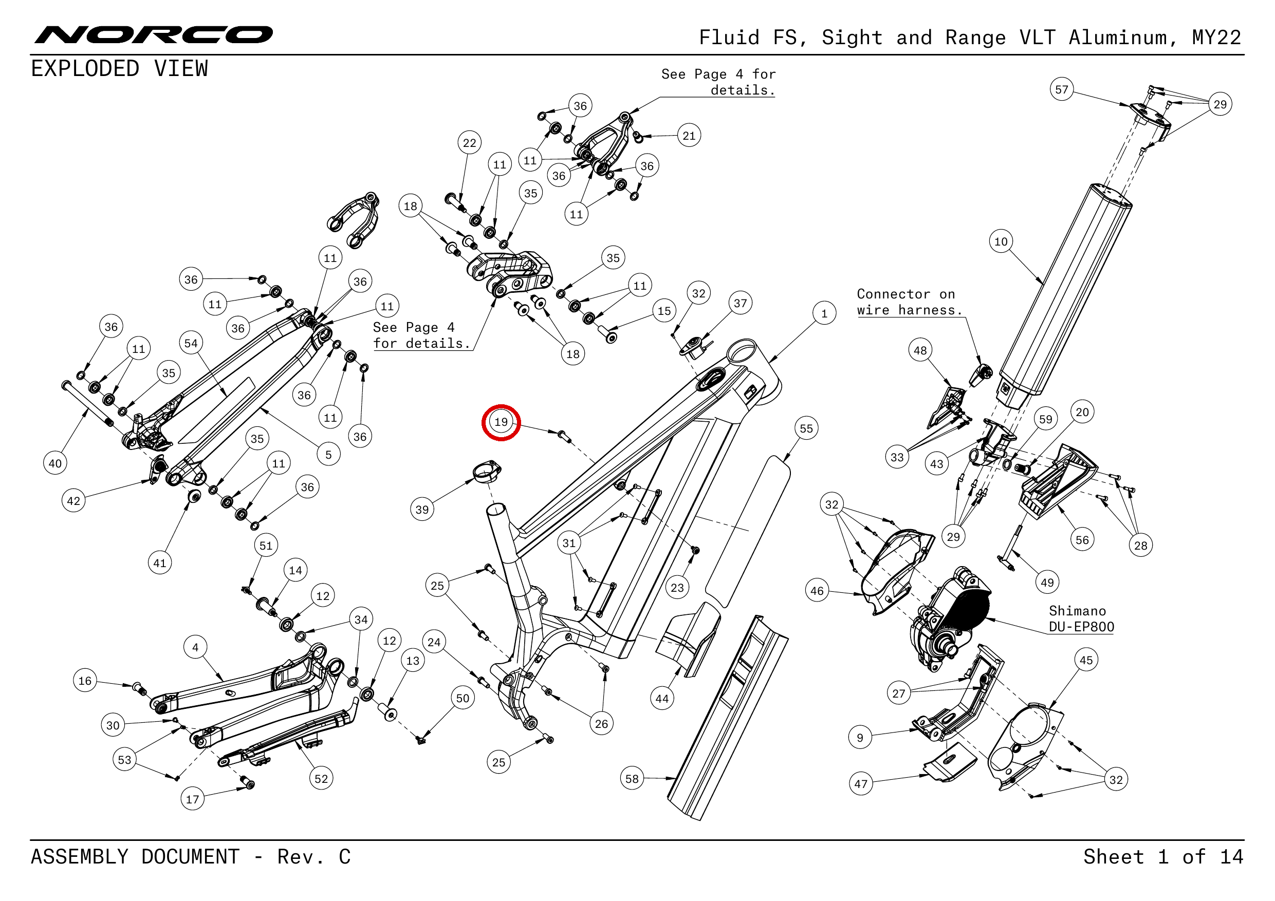 Official technical drawing with the relevant callout highlighted in red