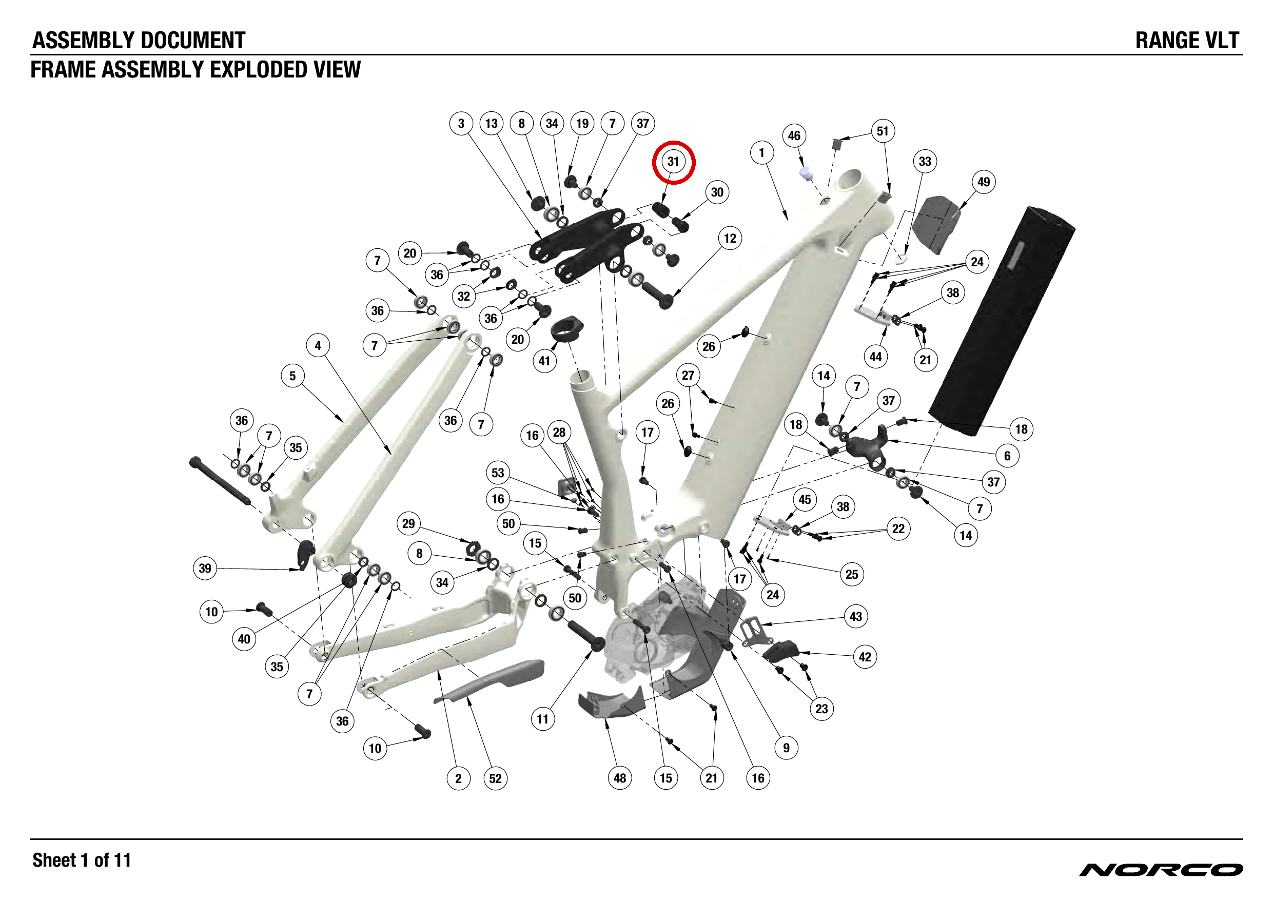 Official technical drawing with the relevant callout highlighted in red