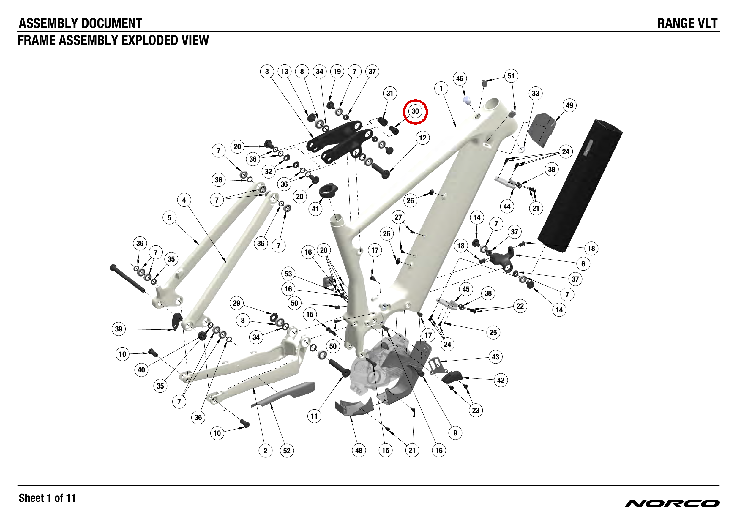 Official technical drawing with the relevant callout highlighted in red