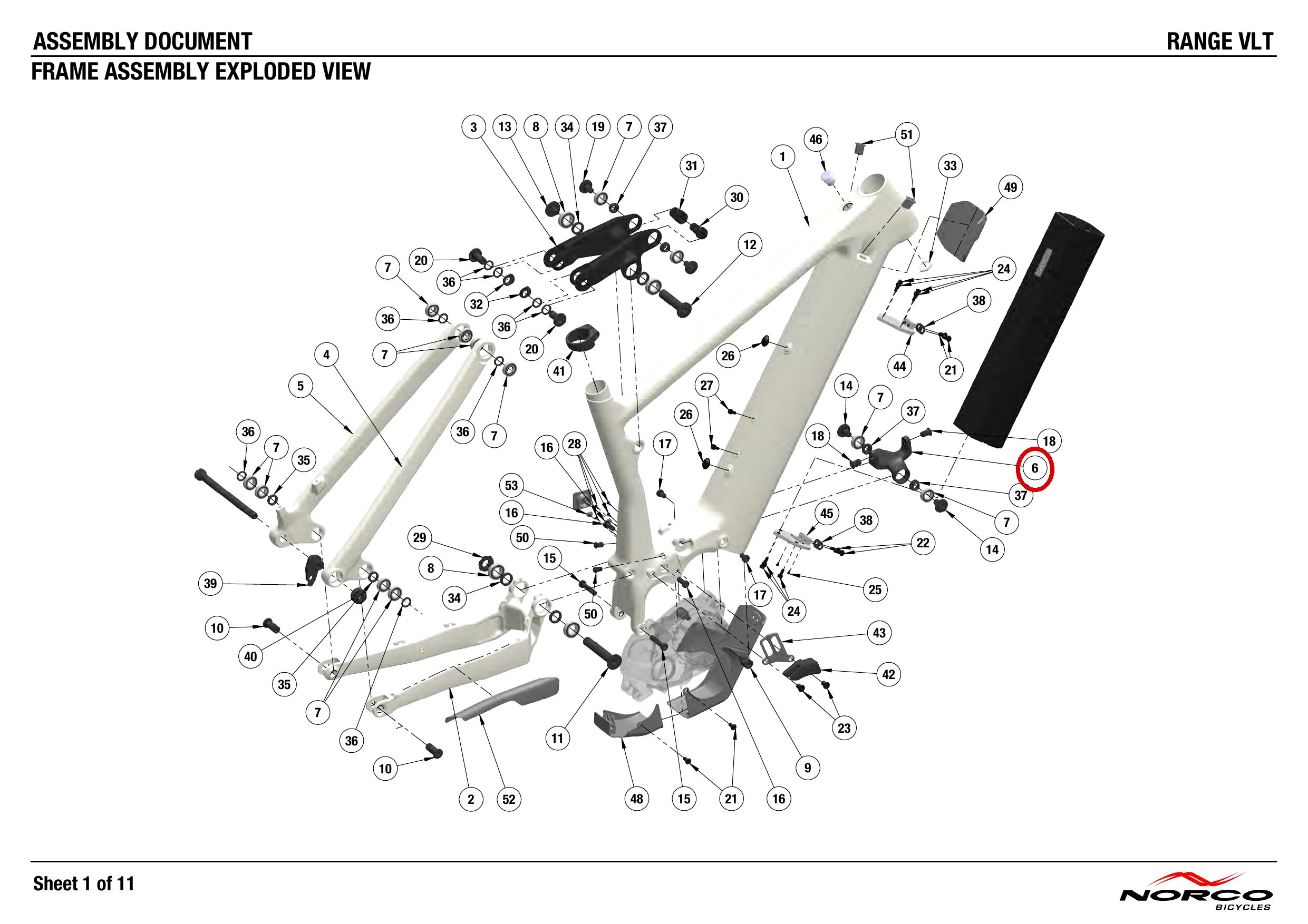 Official technical drawing with the relevant callout highlighted in red