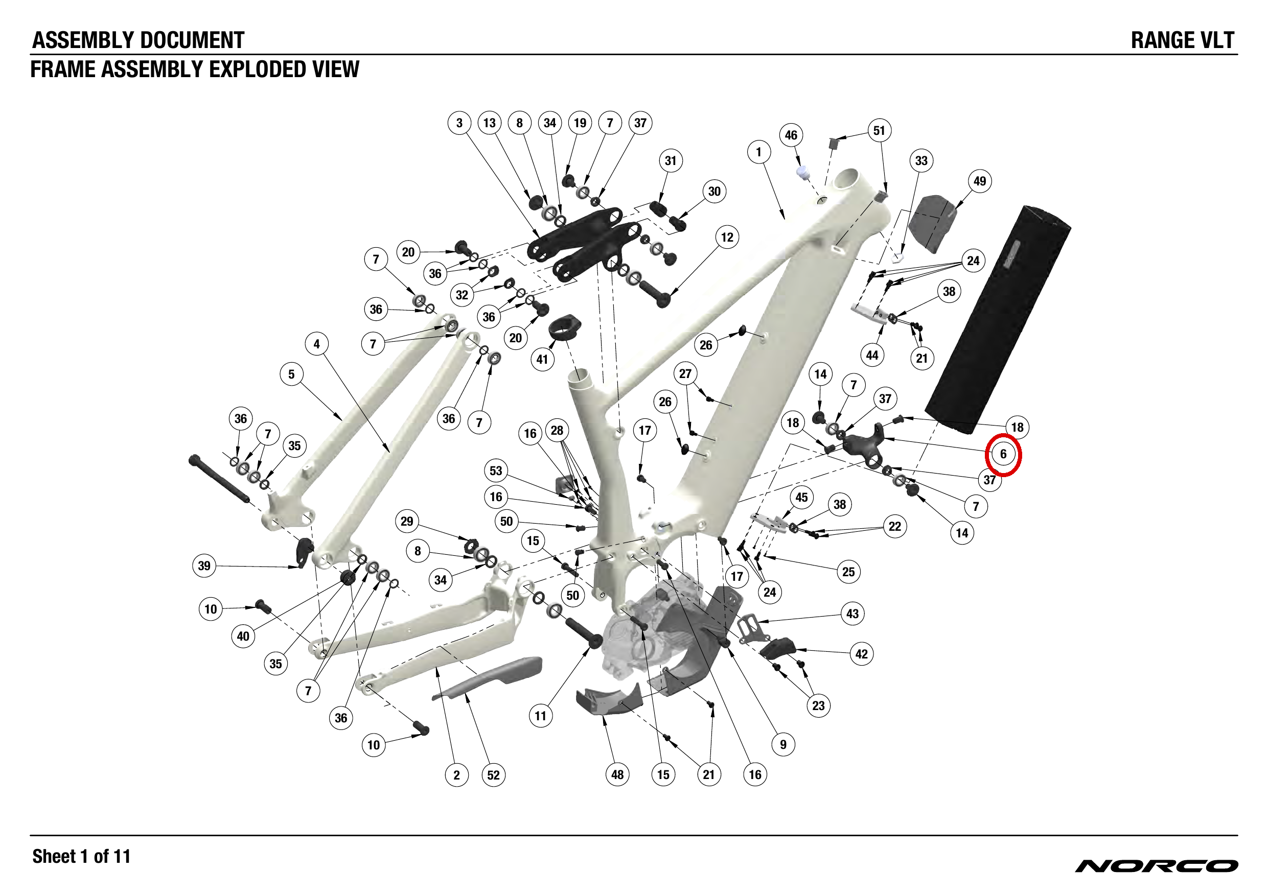 Official technical drawing with the relevant callout highlighted in red