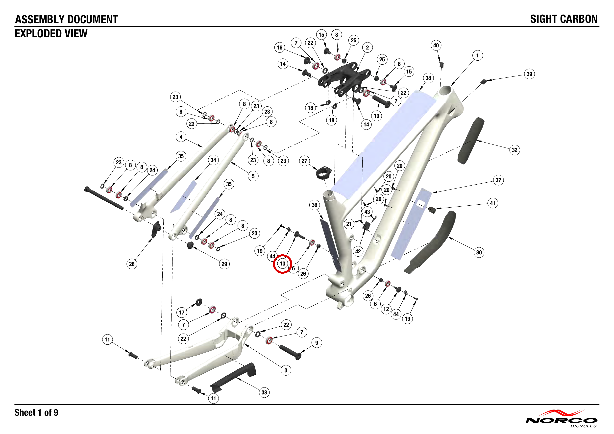 Official technical drawing with the relevant callout highlighted in red