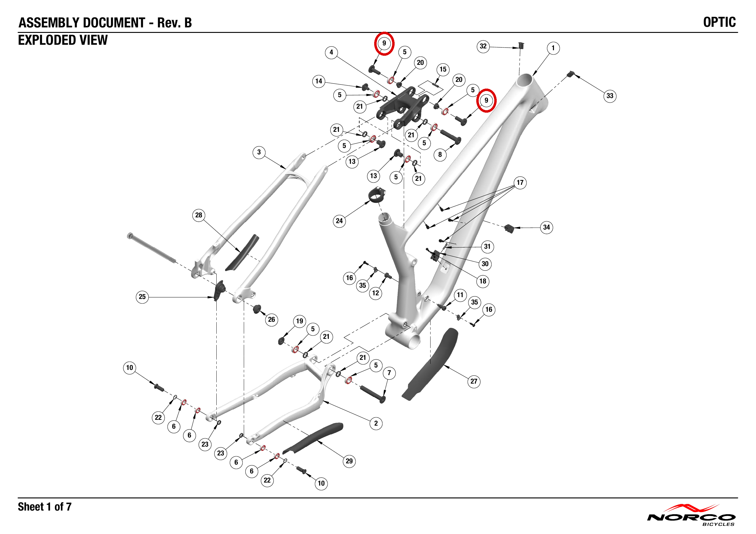 Official technical drawing with the relevant callout highlighted in red