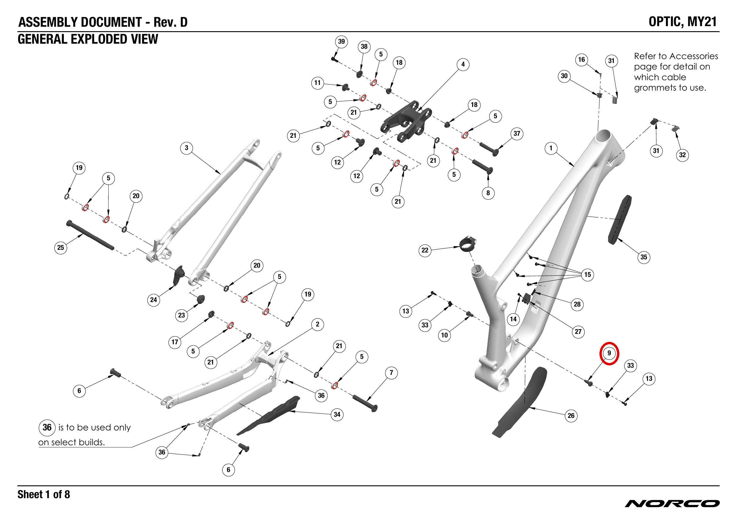 Official technical drawing with the relevant callout highlighted in red
