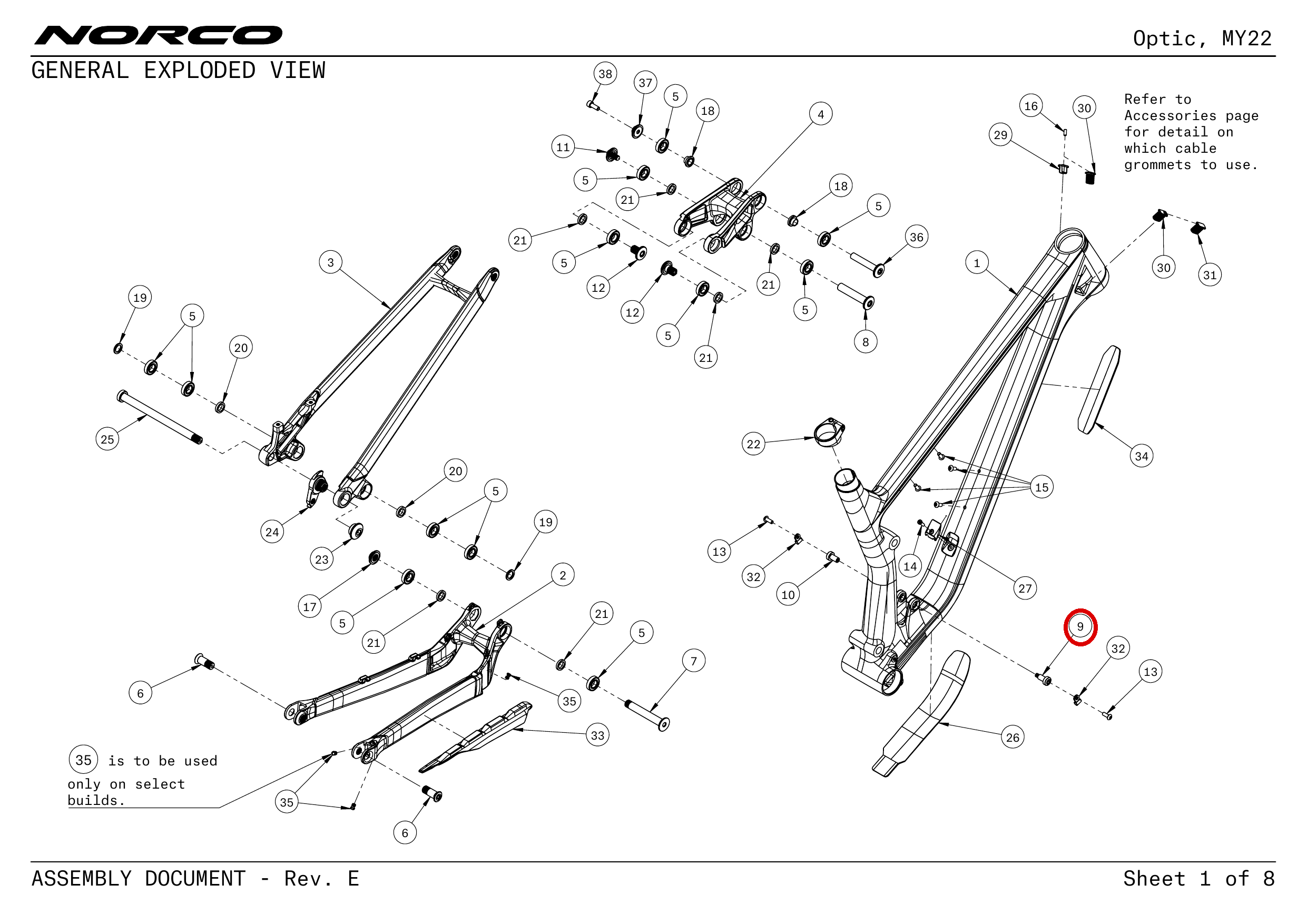 Official technical drawing with the relevant callout highlighted in red