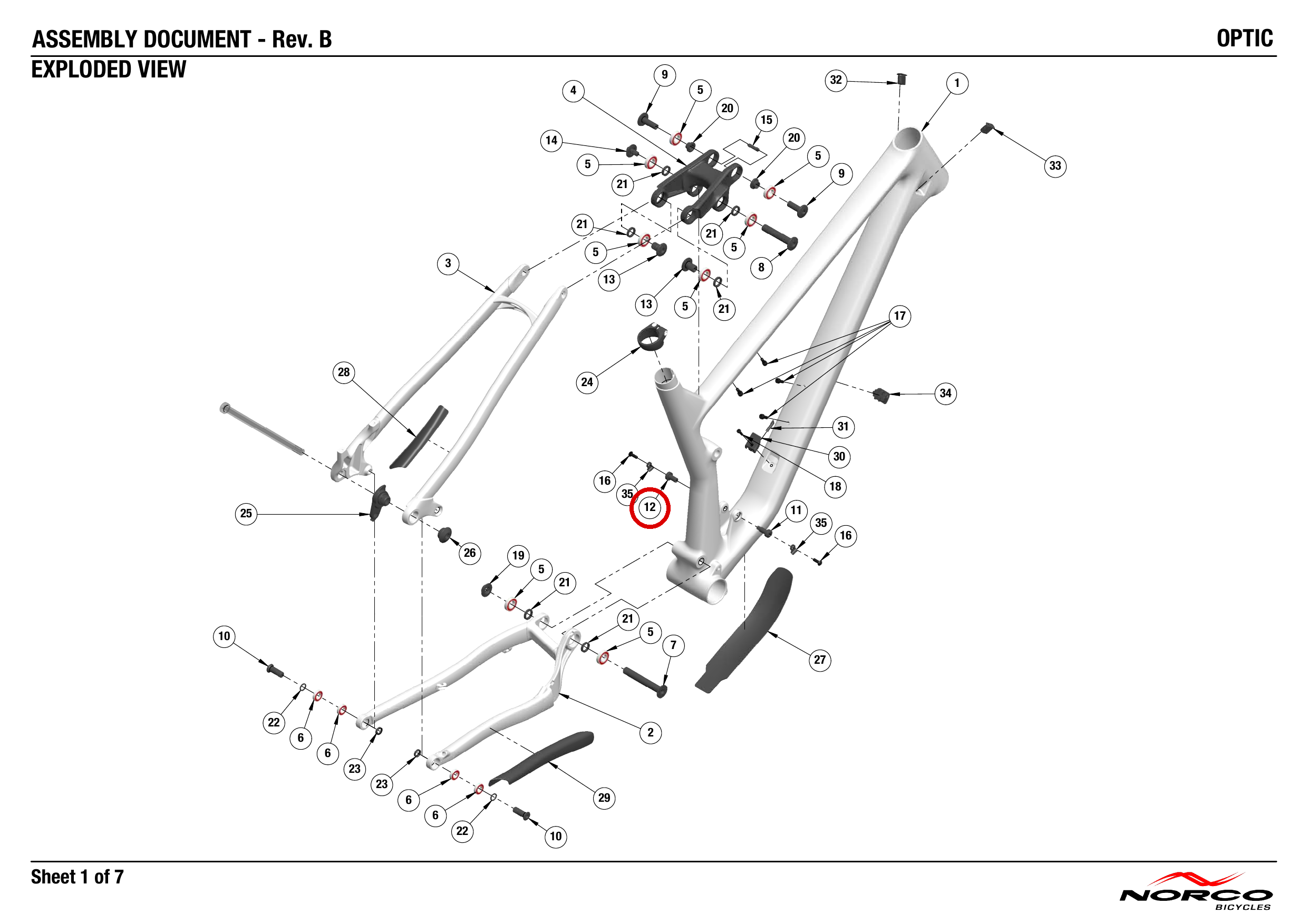 Official technical drawing with the relevant callout highlighted in red