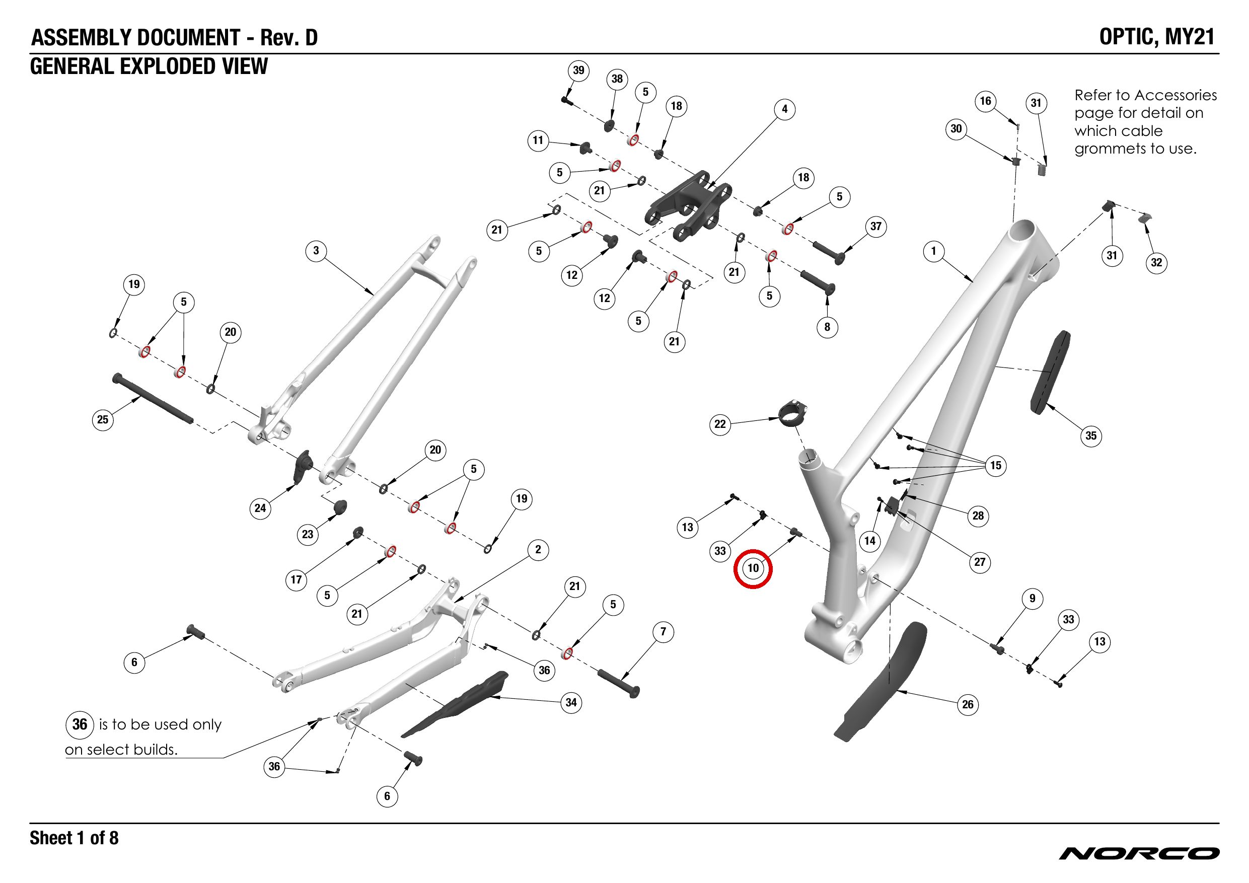Official technical drawing with the relevant callout highlighted in red