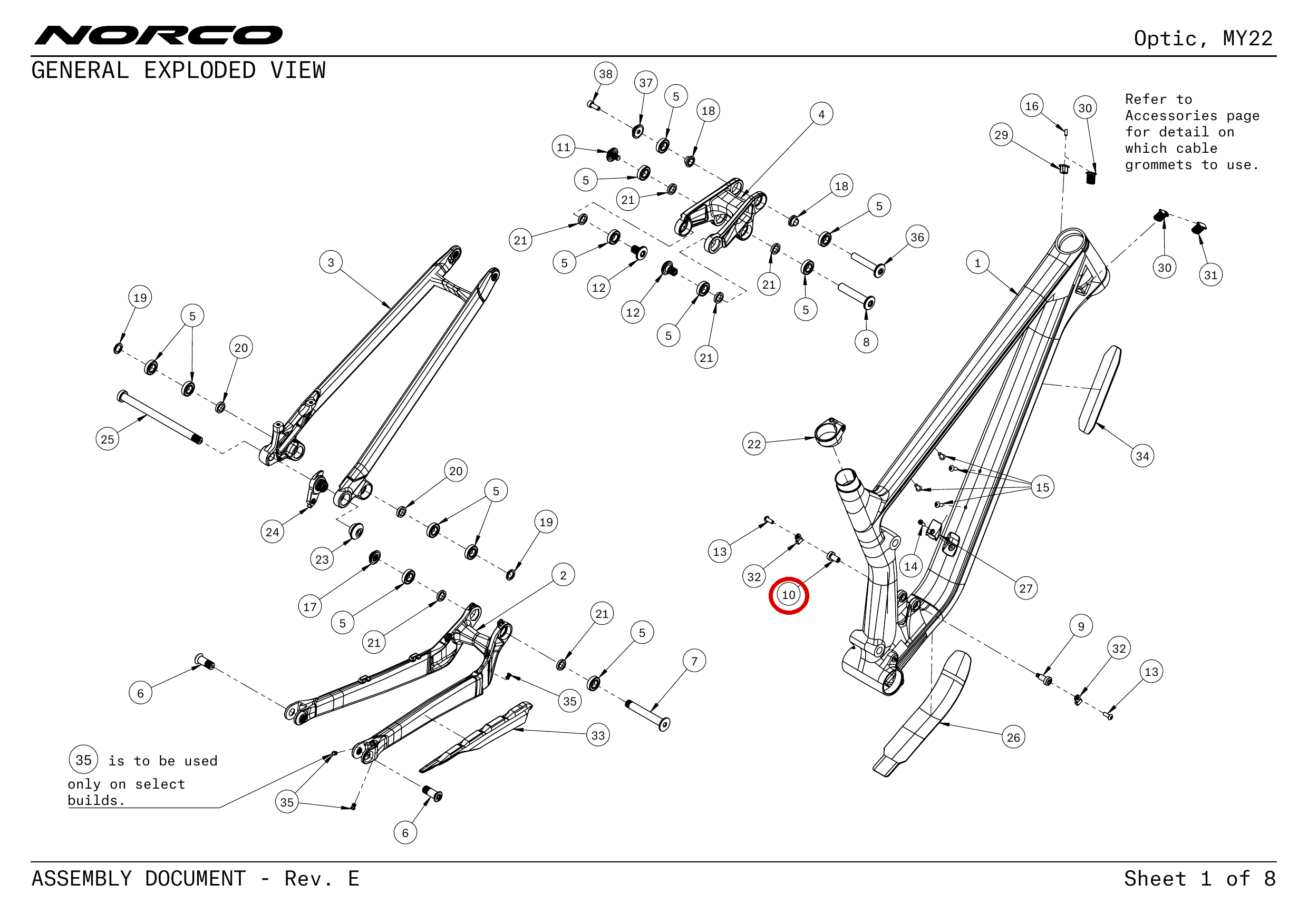 Official technical drawing with the relevant callout highlighted in red