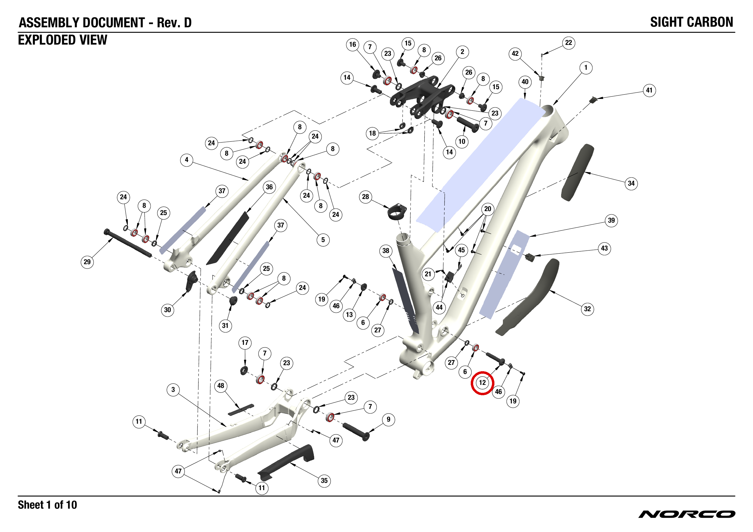 Official technical drawing with the relevant callout highlighted in red
