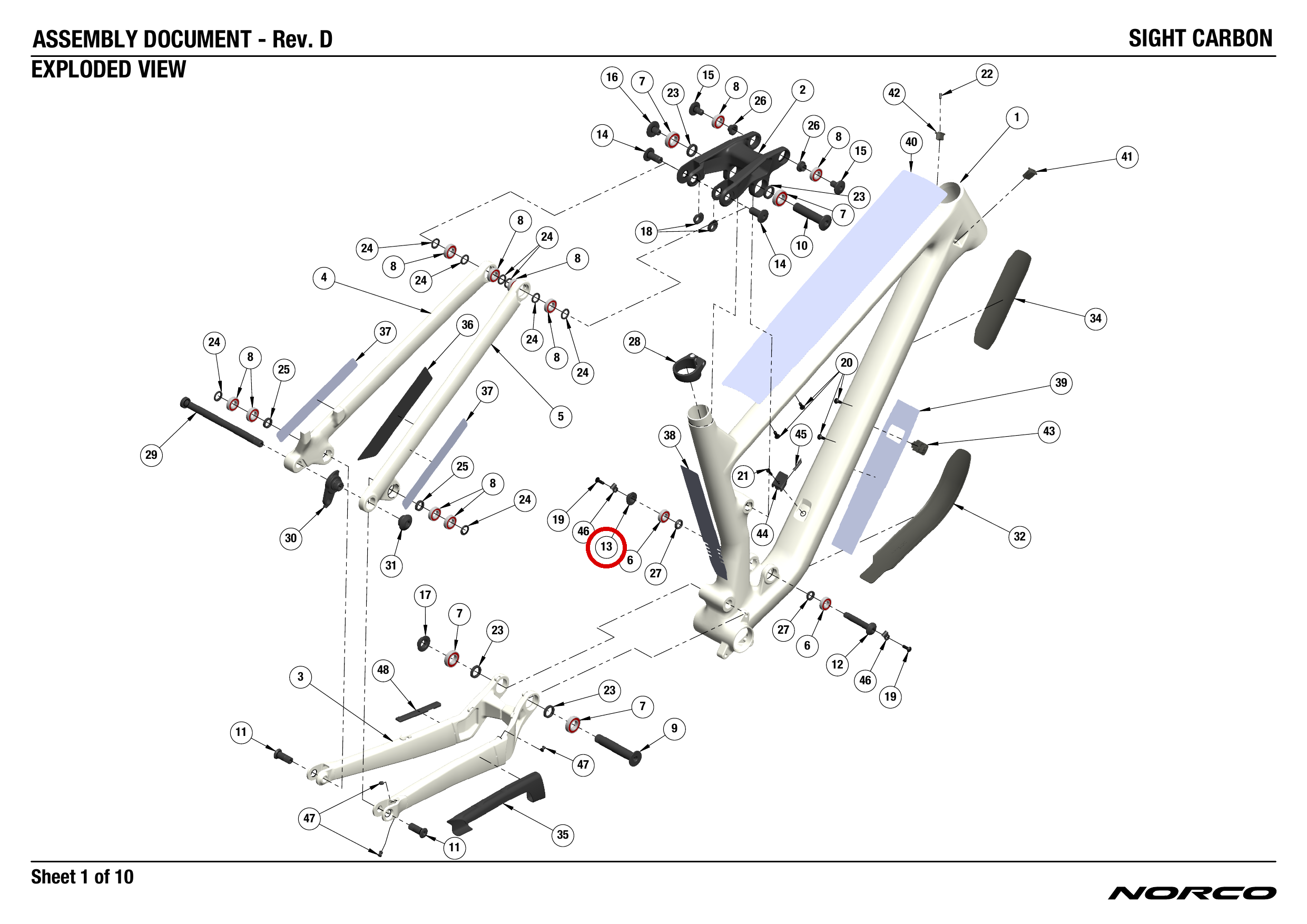 Official technical drawing with the relevant callout highlighted in red