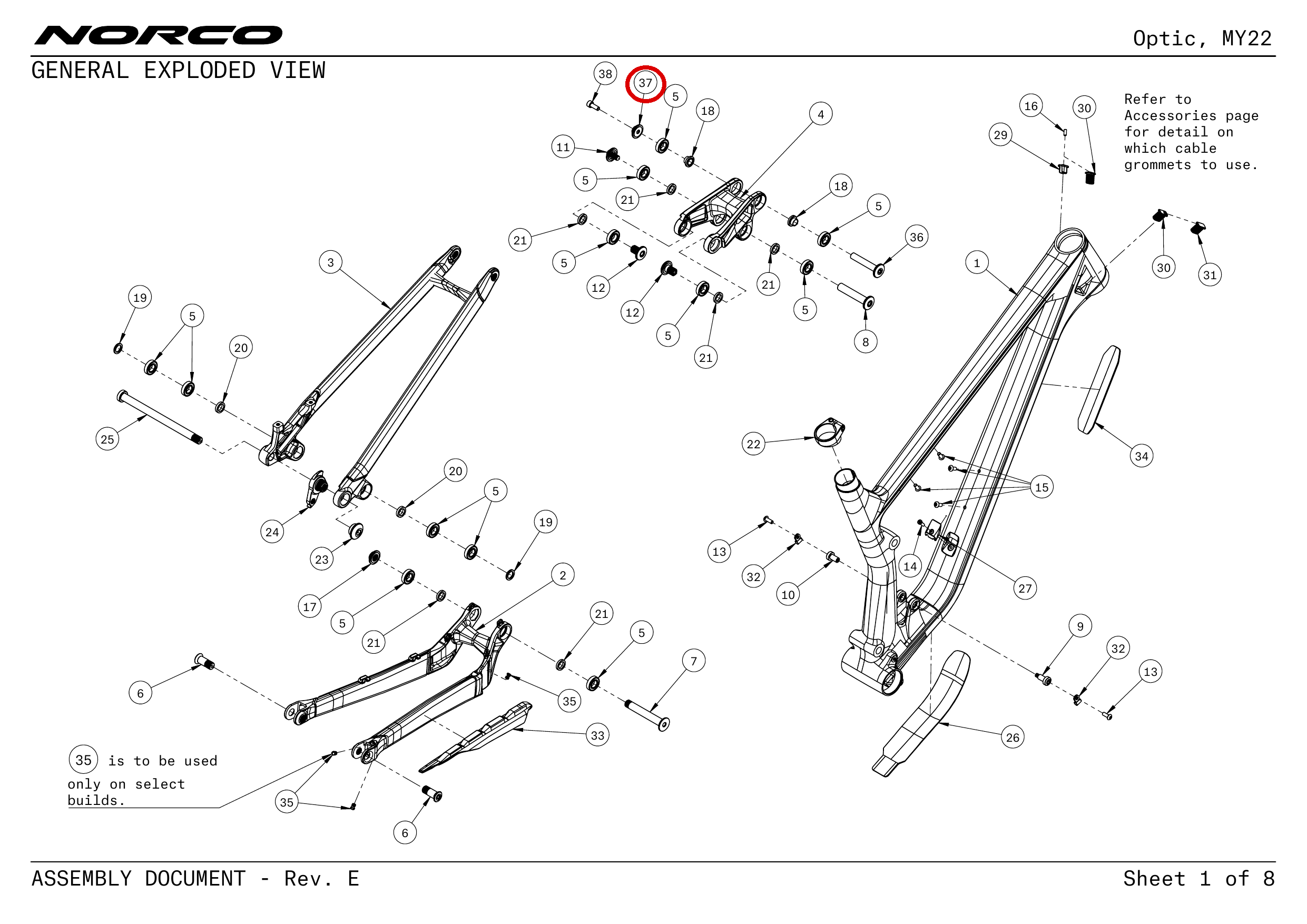 Official technical drawing with the relevant callout highlighted in red
