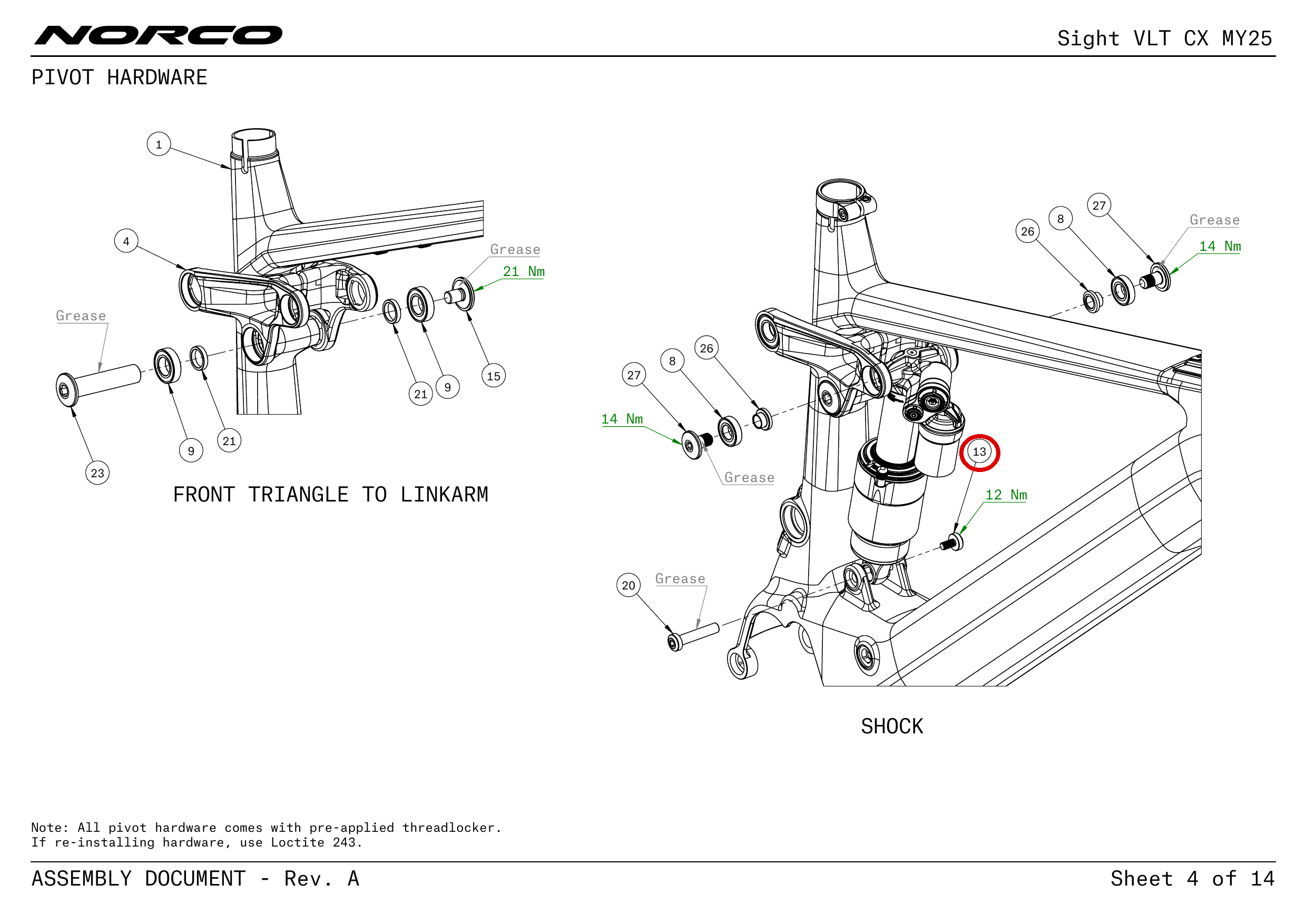 Official technical drawing with the relevant callout highlighted in red