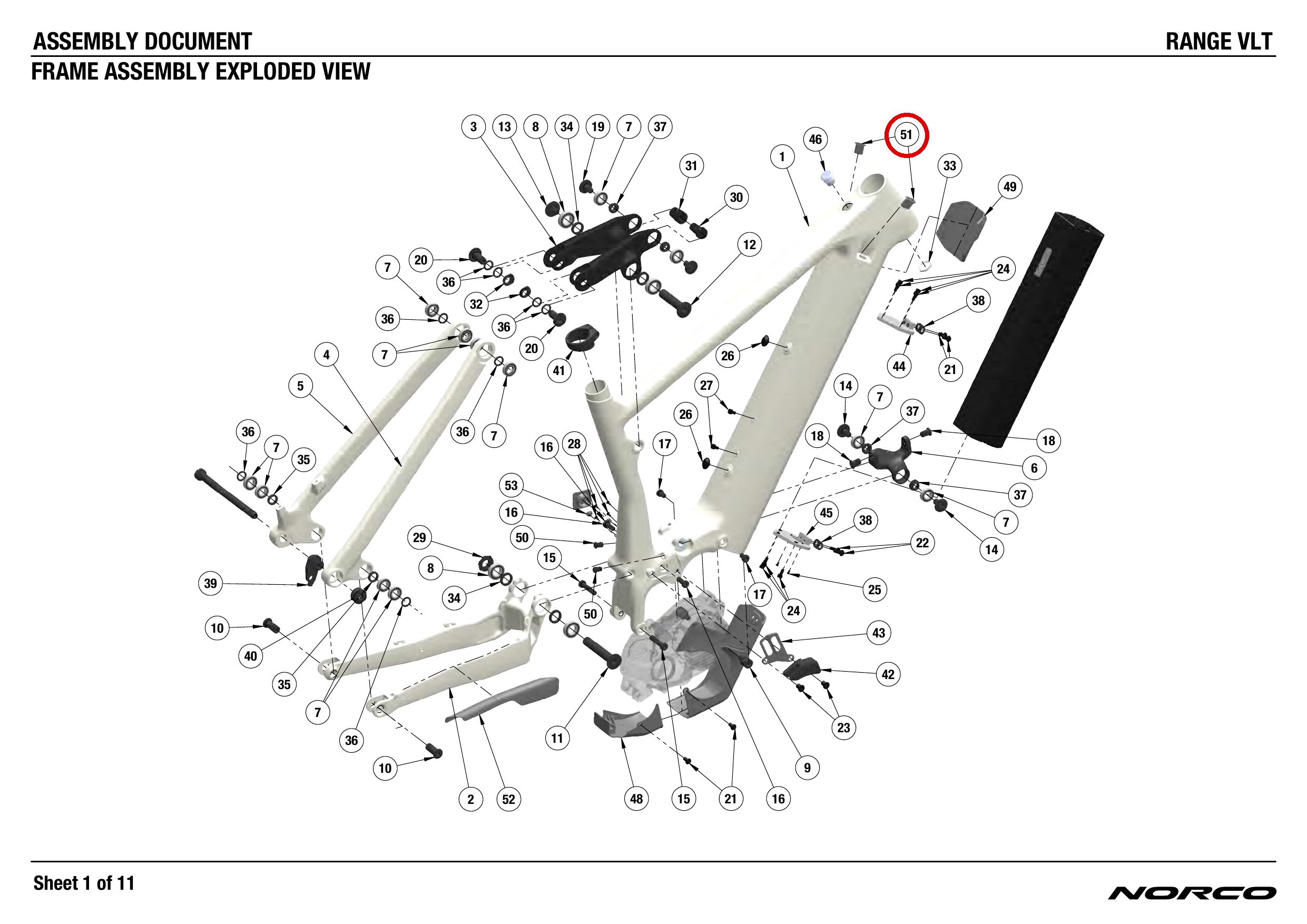 Official technical drawing with the relevant callout highlighted in red