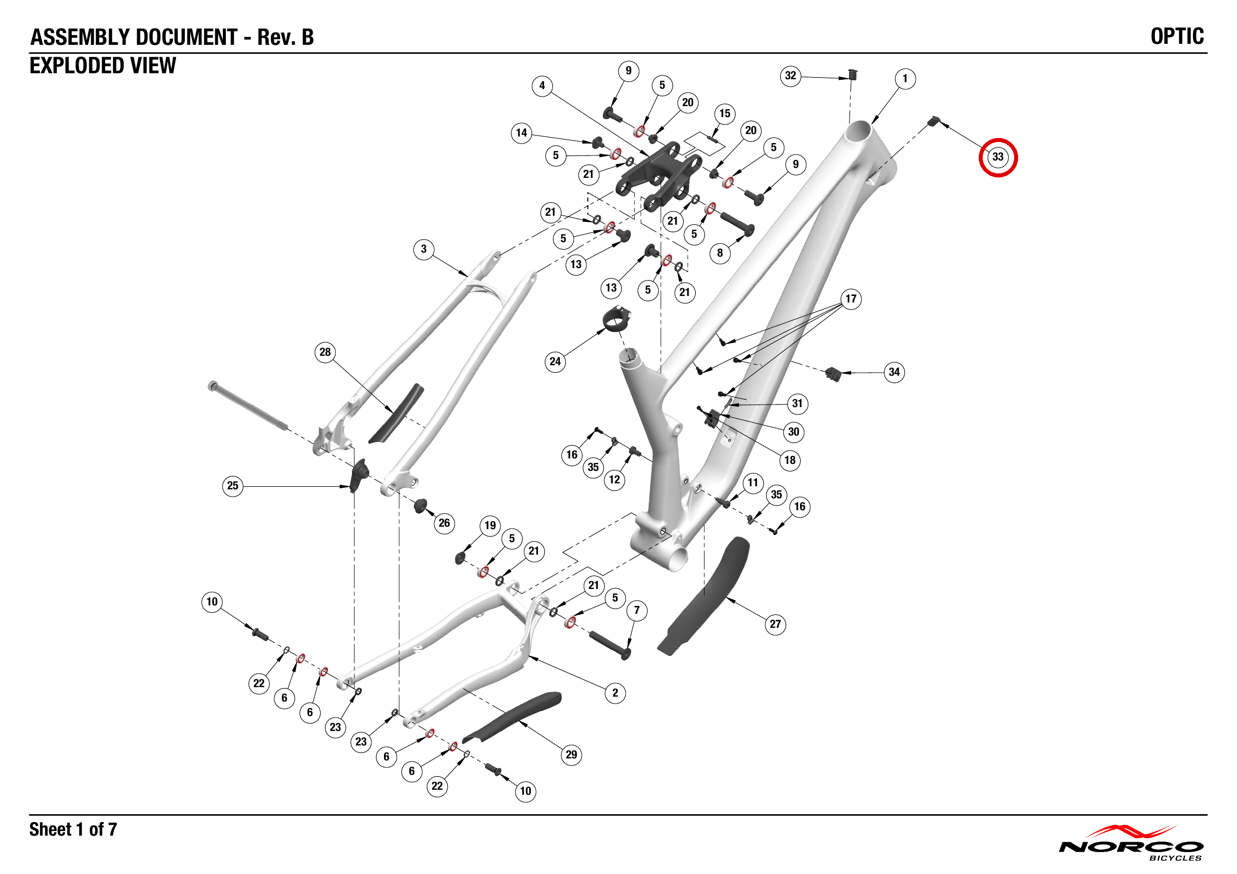 Official technical drawing with the relevant callout highlighted in red