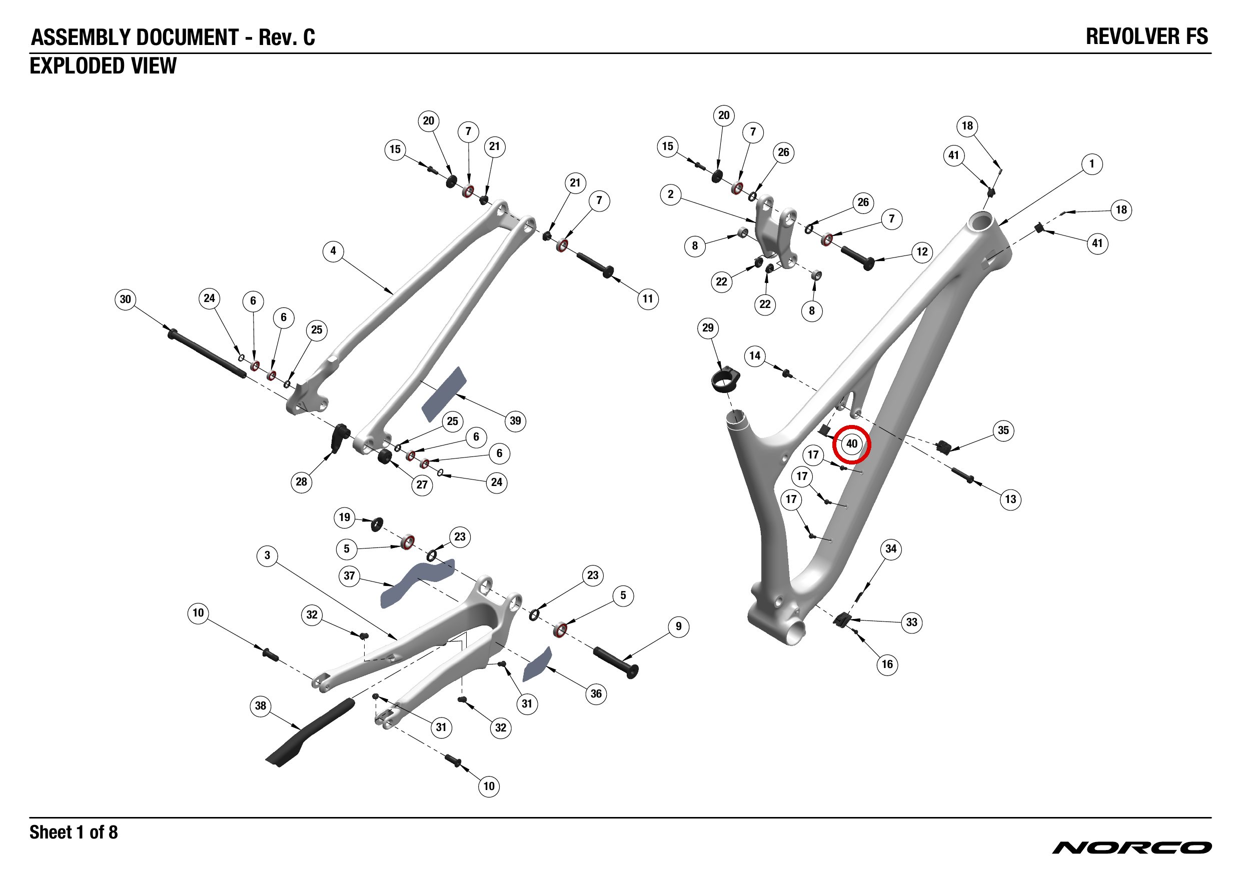 Official technical drawing with the relevant callout highlighted in red
