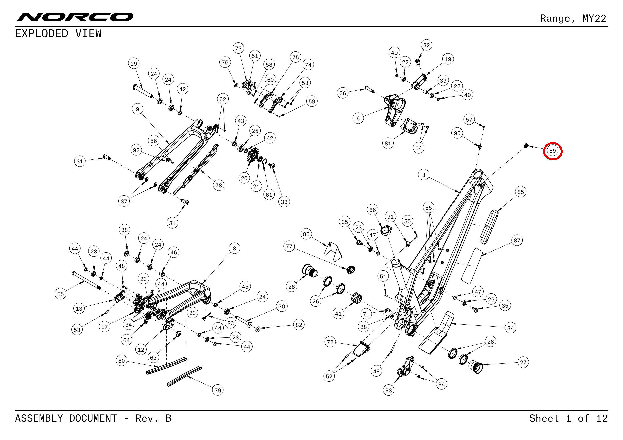Official technical drawing with the relevant callout highlighted in red