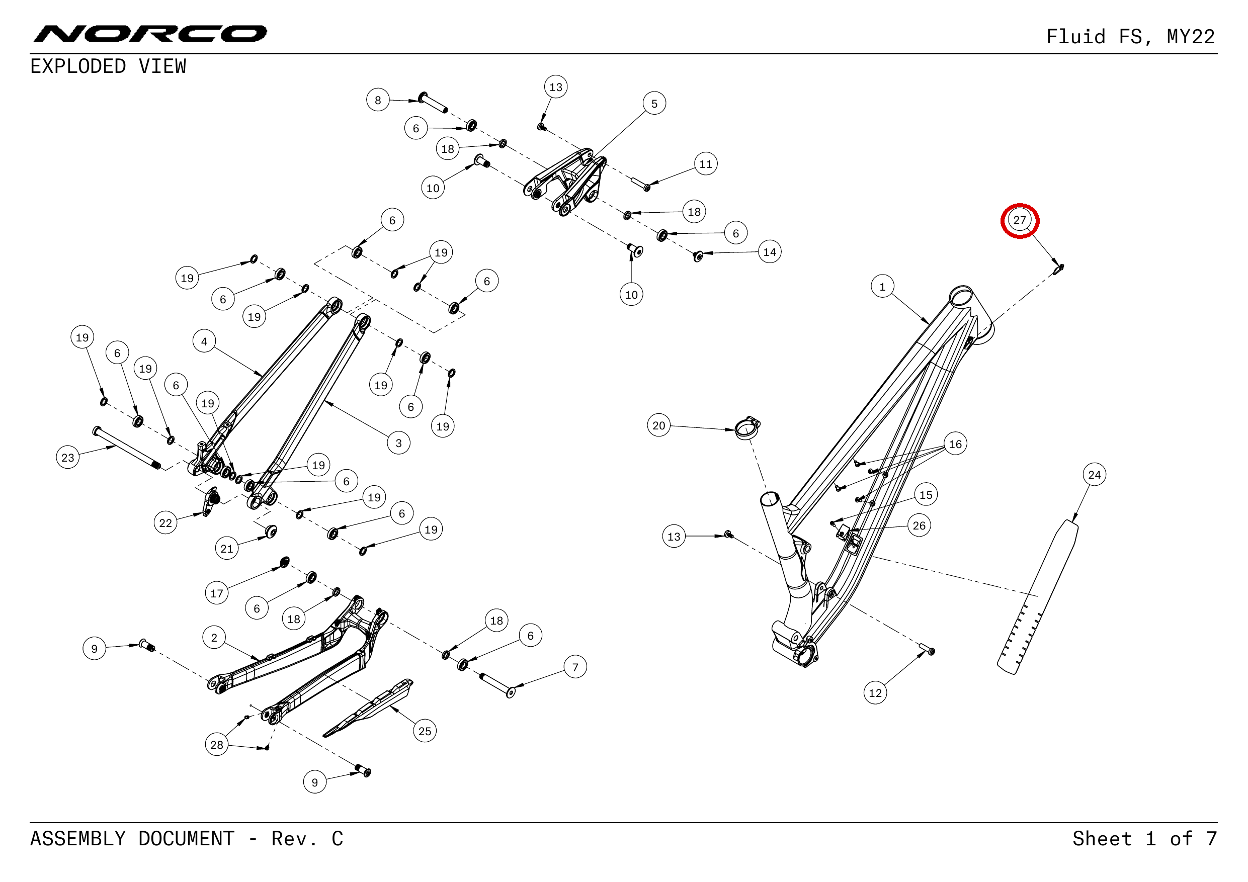 Official technical drawing with the relevant callout highlighted in red