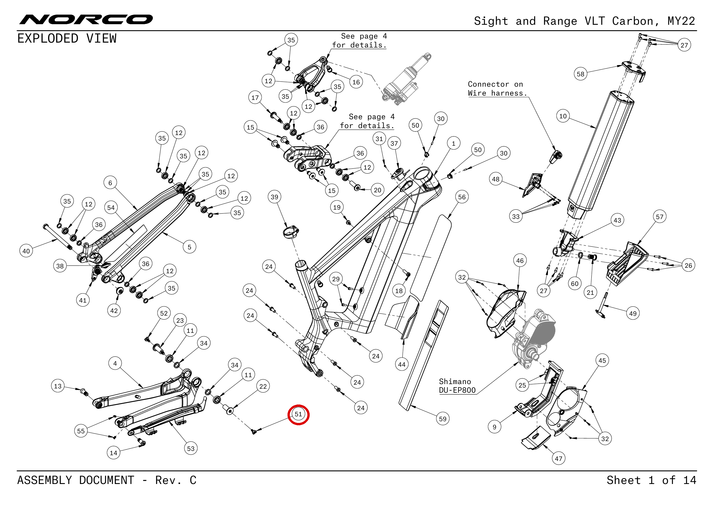 Official technical drawing with the relevant callout highlighted in red