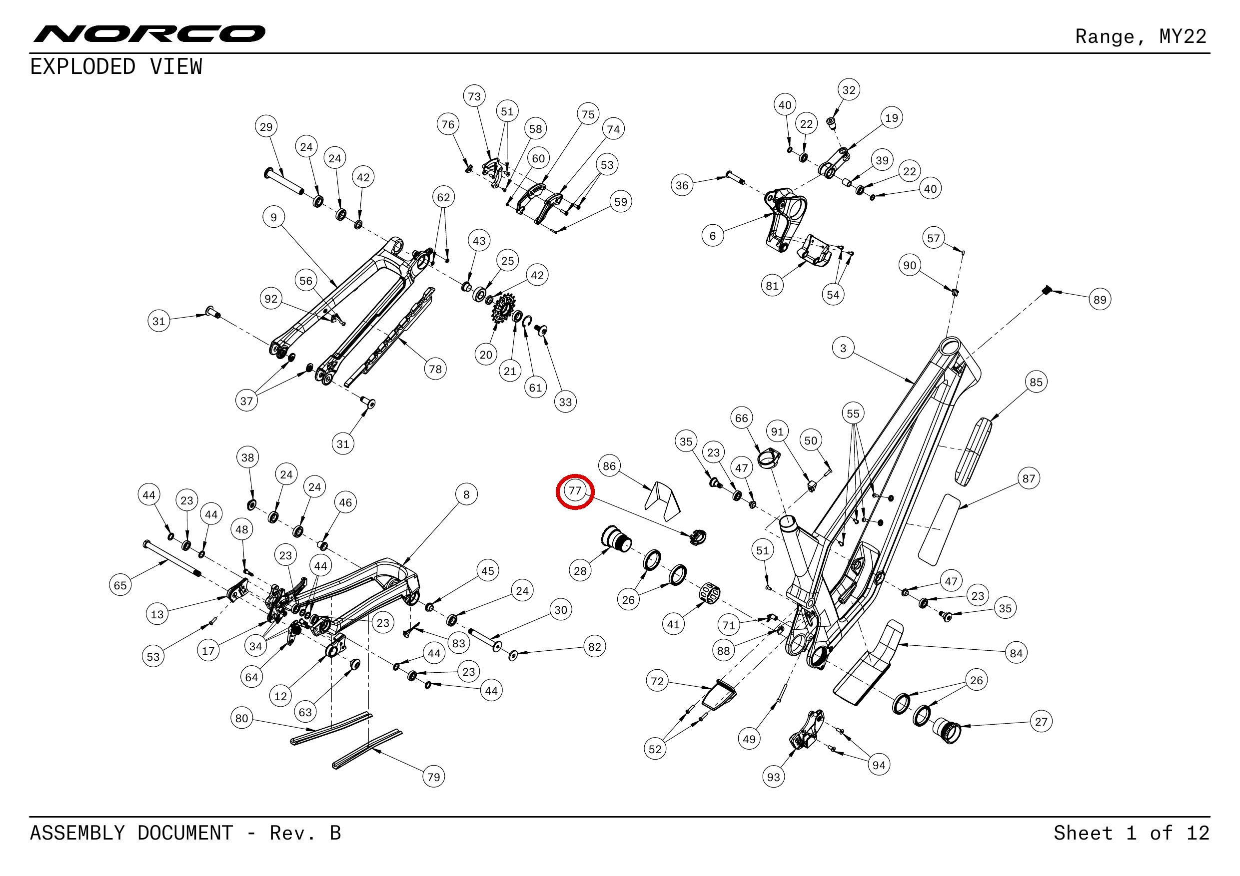 Official technical drawing with the relevant callout highlighted in red