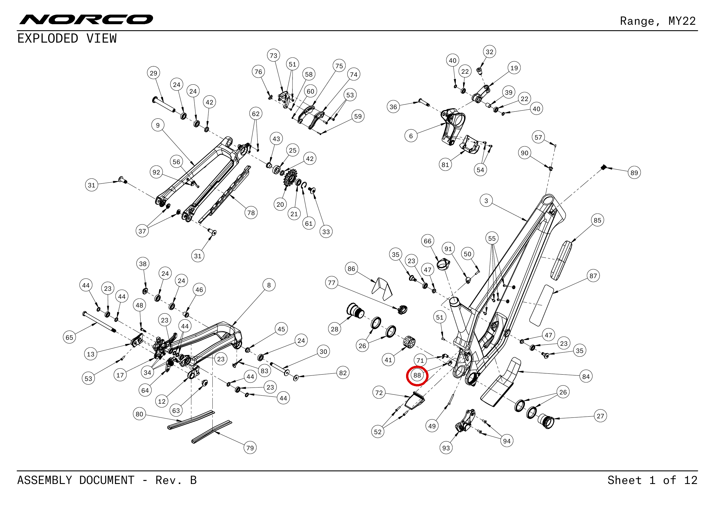 Official technical drawing with the relevant callout highlighted in red