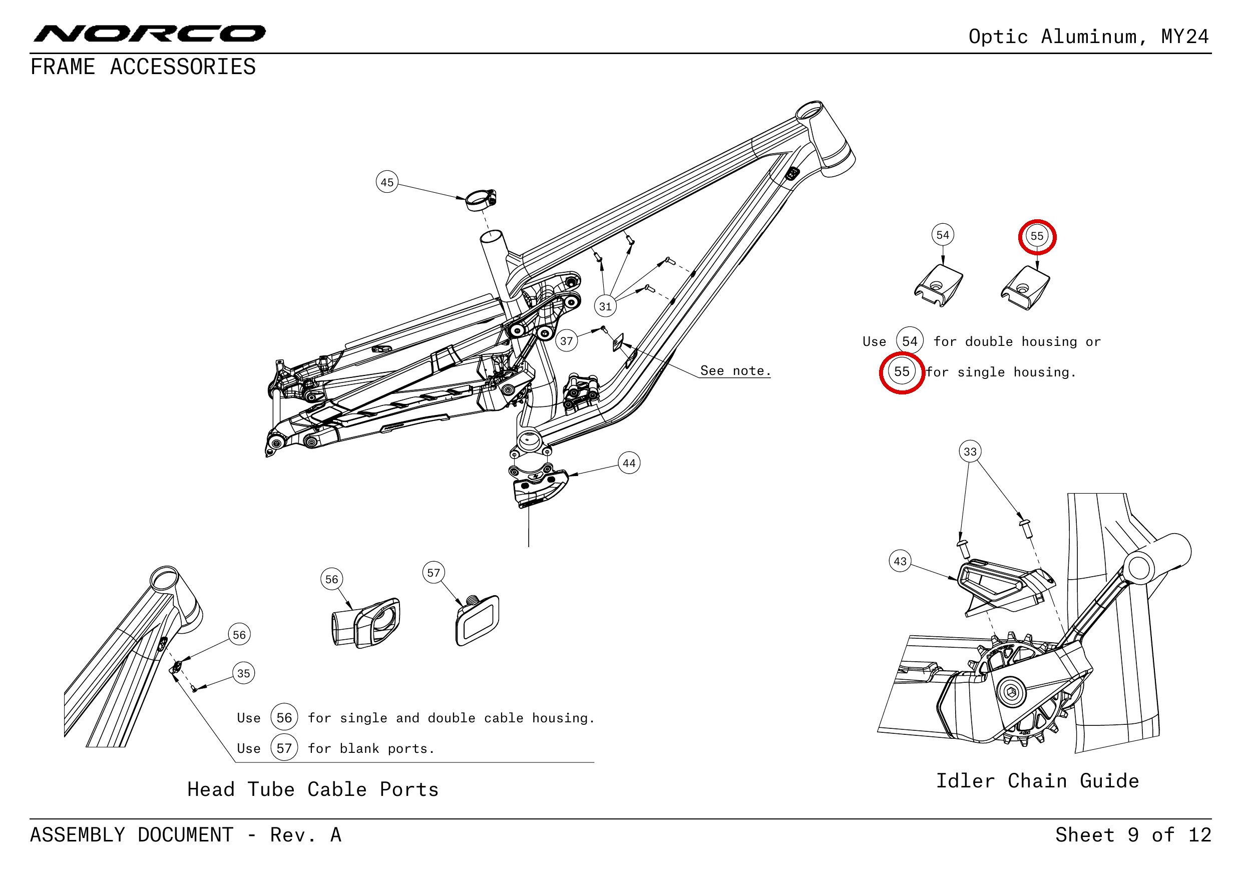 Official technical drawing with the relevant callout highlighted in red