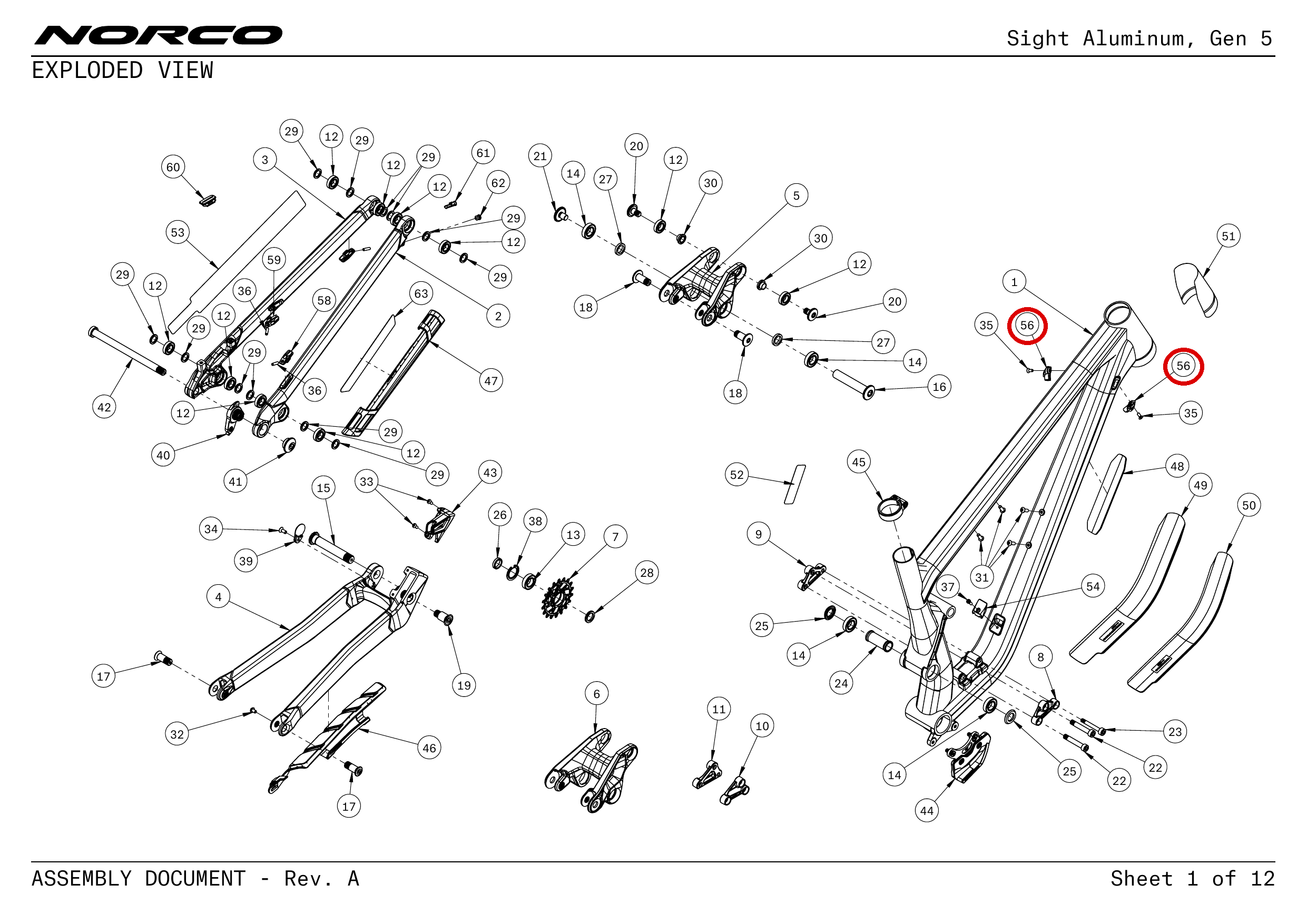 Official technical drawing with the relevant callout highlighted in red