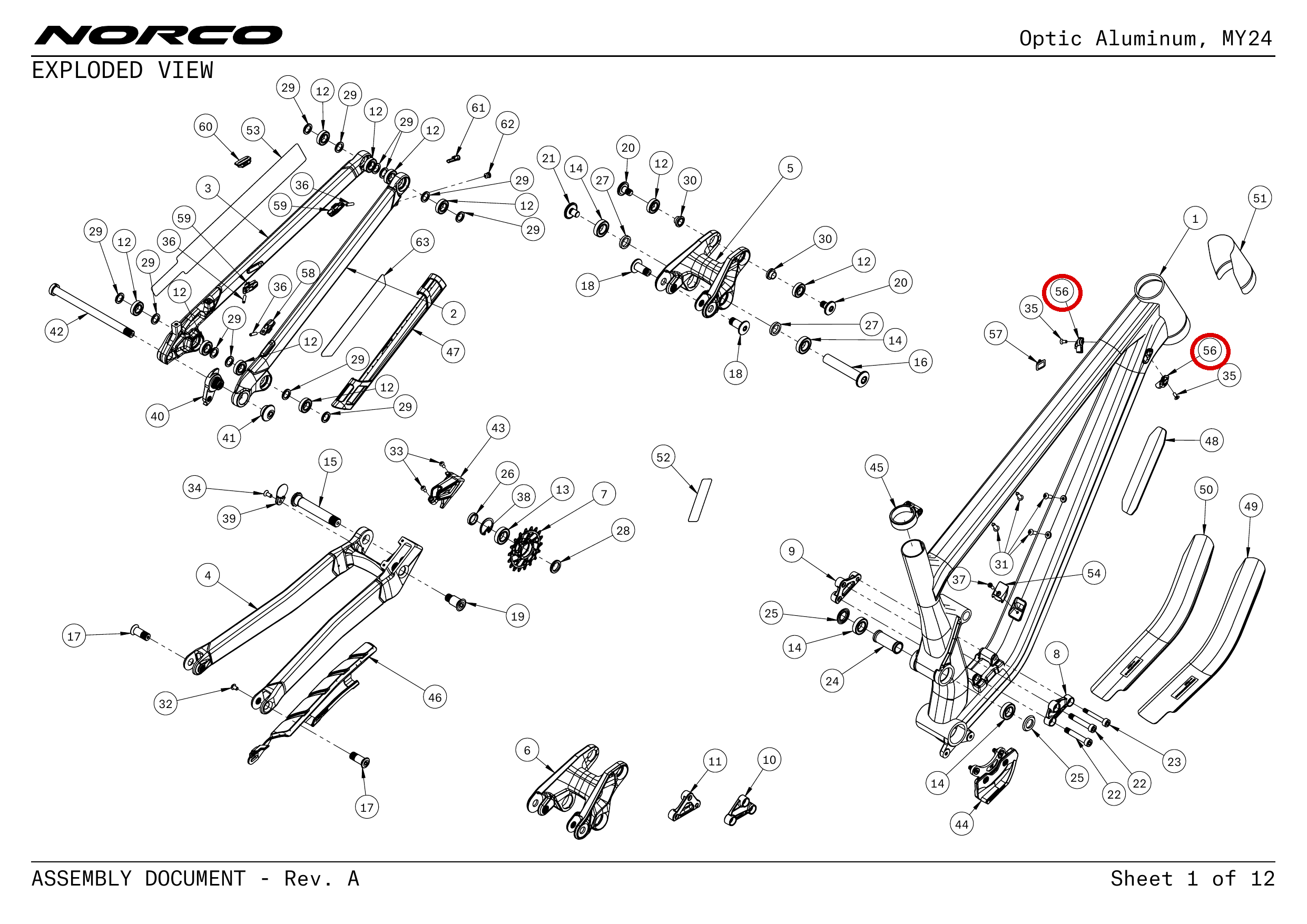 Official technical drawing with the relevant callout highlighted in red