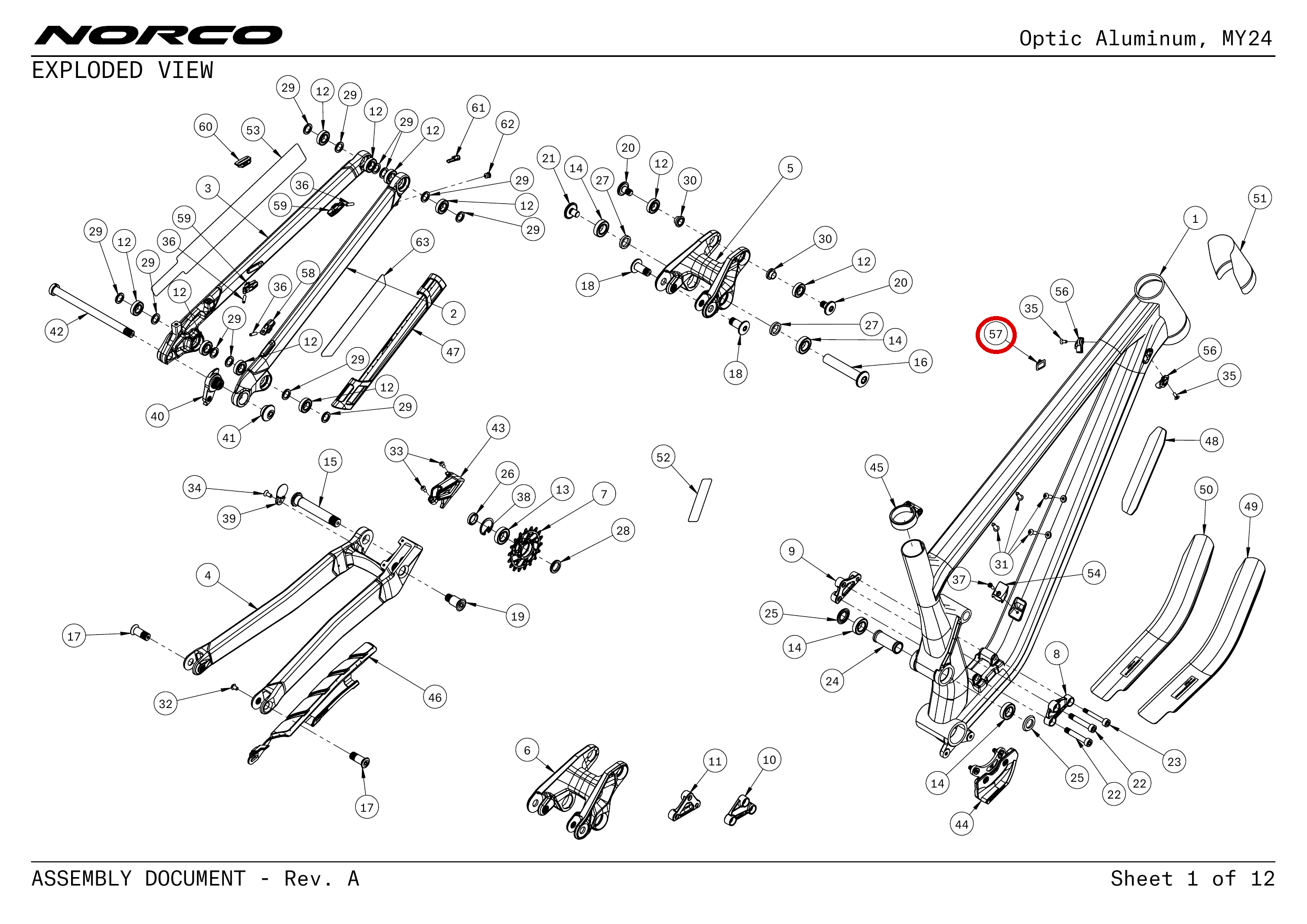 Official technical drawing with the relevant callout highlighted in red