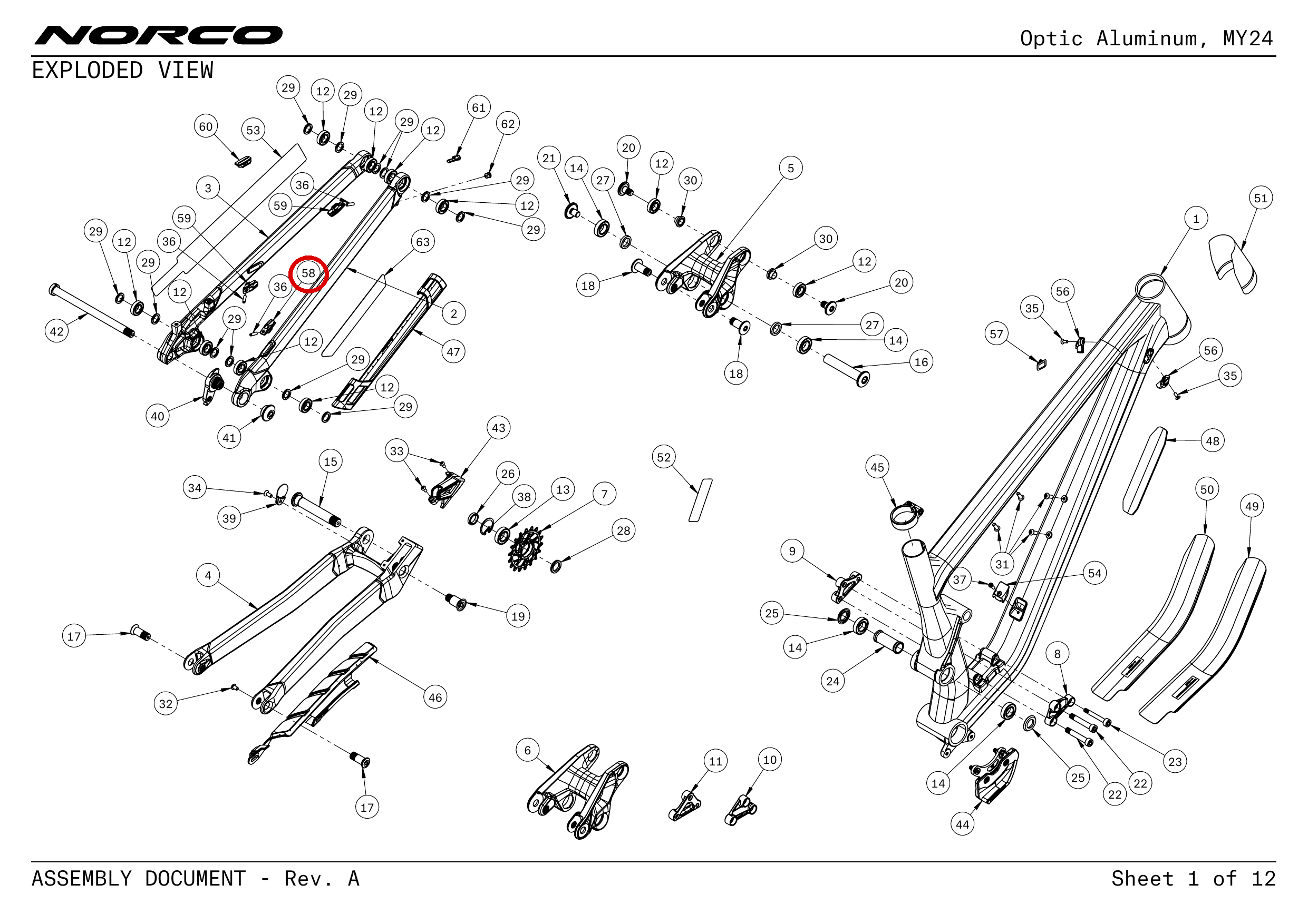 Official technical drawing with the relevant callout highlighted in red