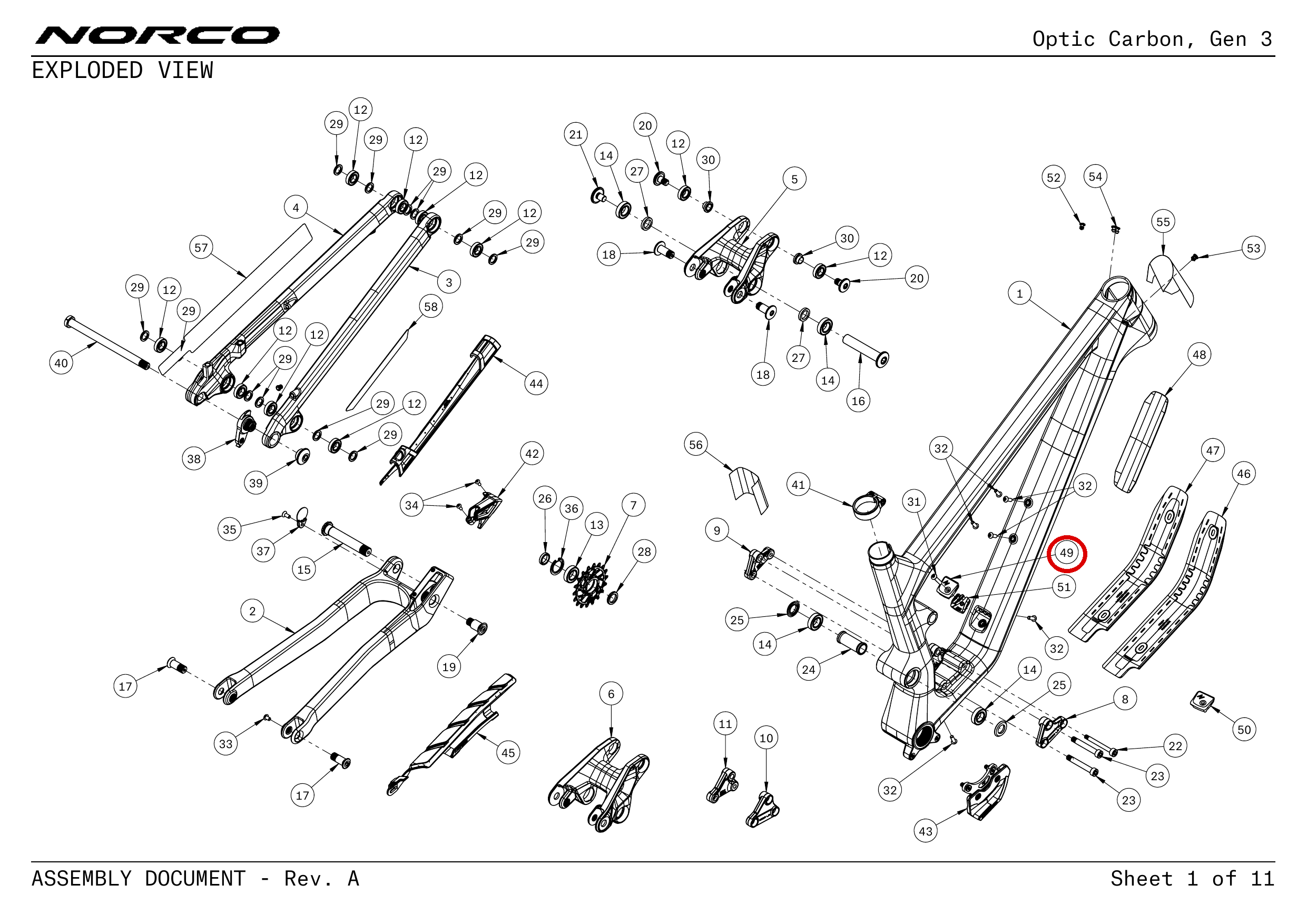 Official technical drawing with the relevant callout highlighted in red