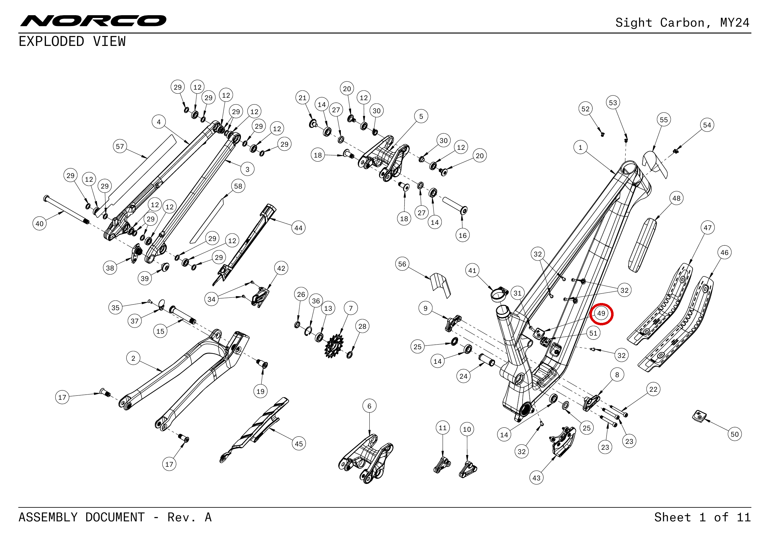 Official technical drawing with the relevant callout highlighted in red