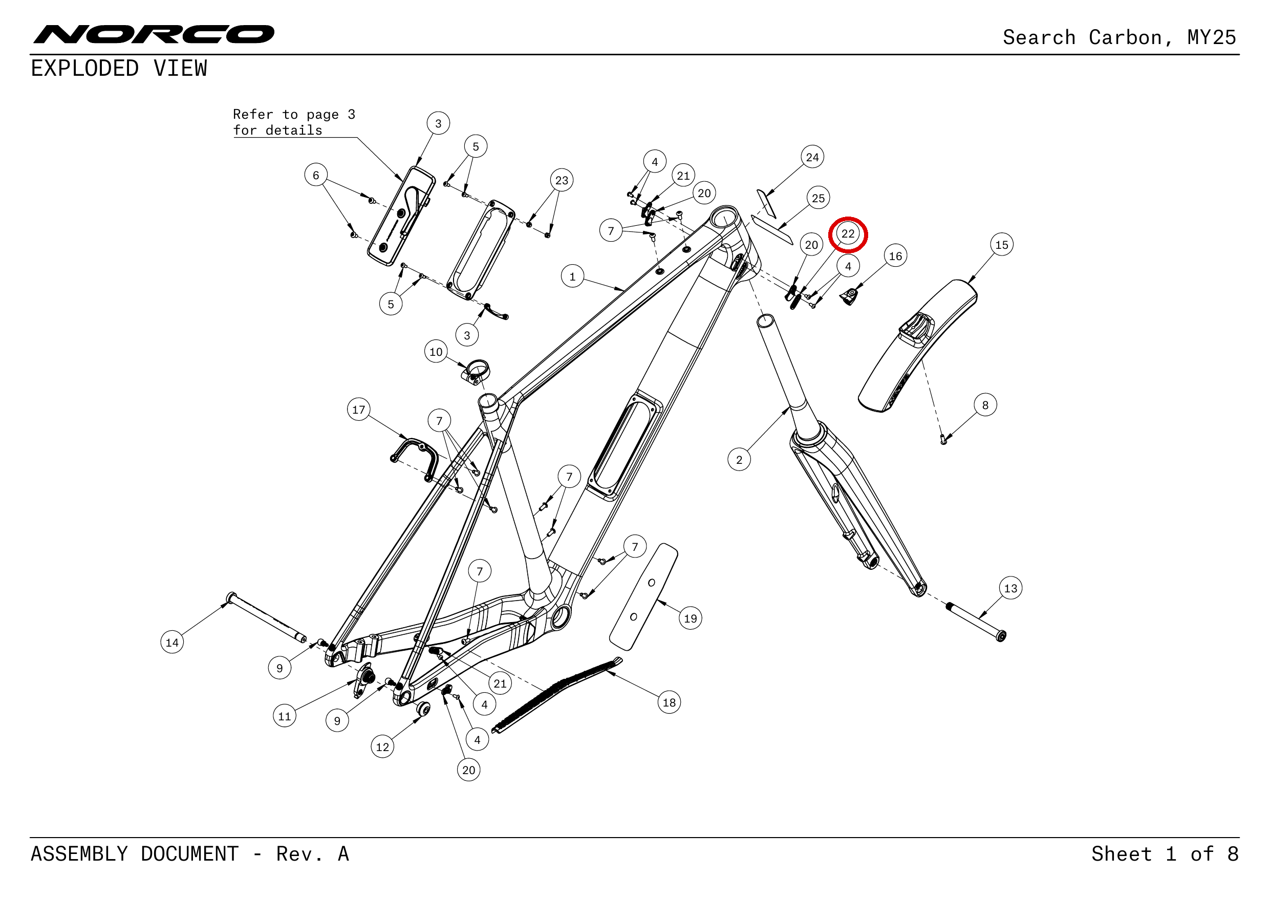Official technical drawing with the relevant callout highlighted in red