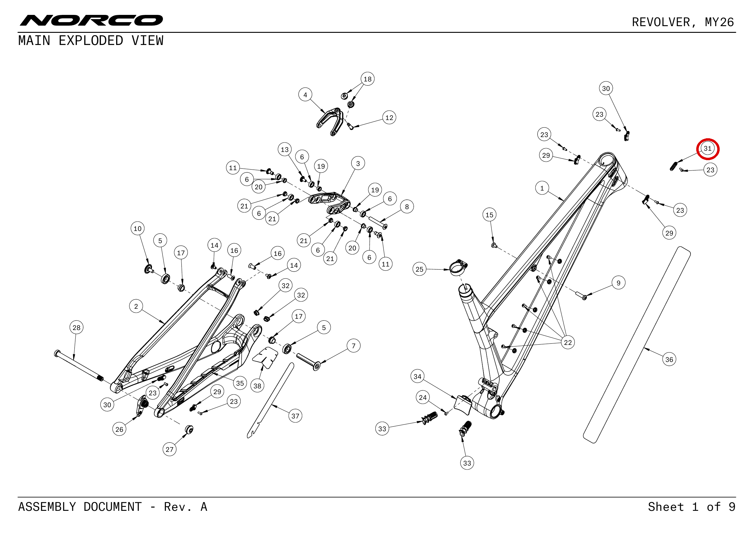 Official technical drawing with the relevant callout highlighted in red