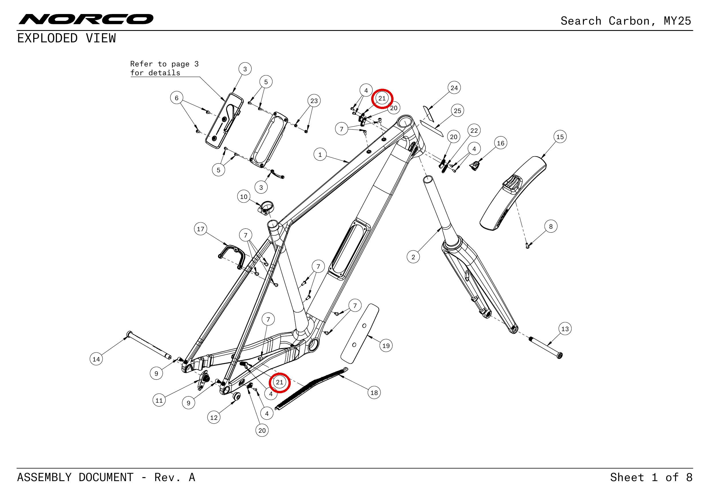 Official technical drawing with the relevant callout highlighted in red