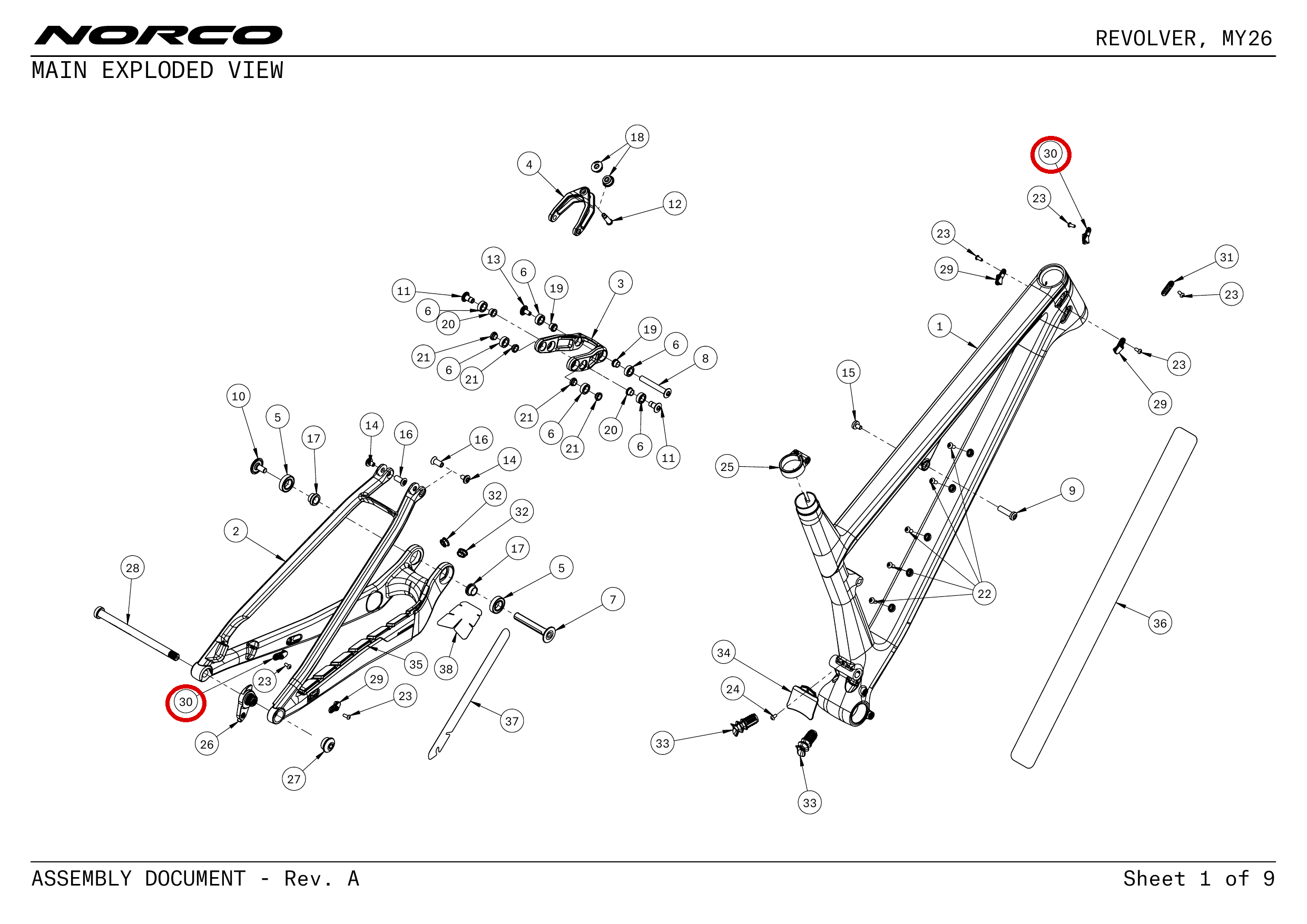 Official technical drawing with the relevant callout highlighted in red