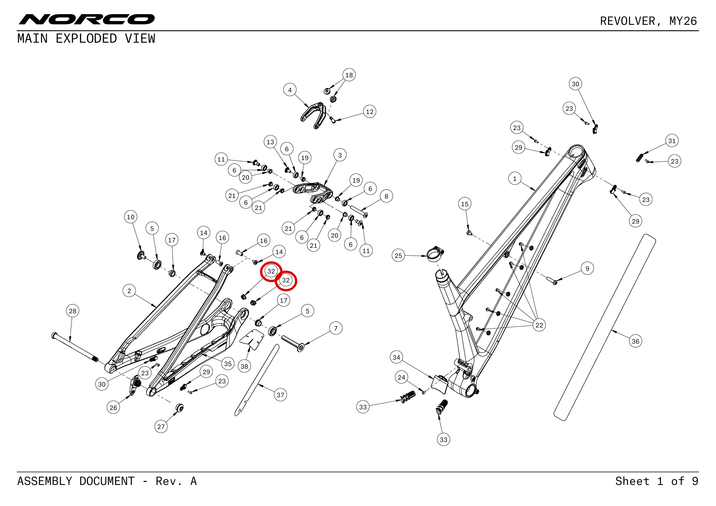 Official technical drawing with the relevant callout highlighted in red