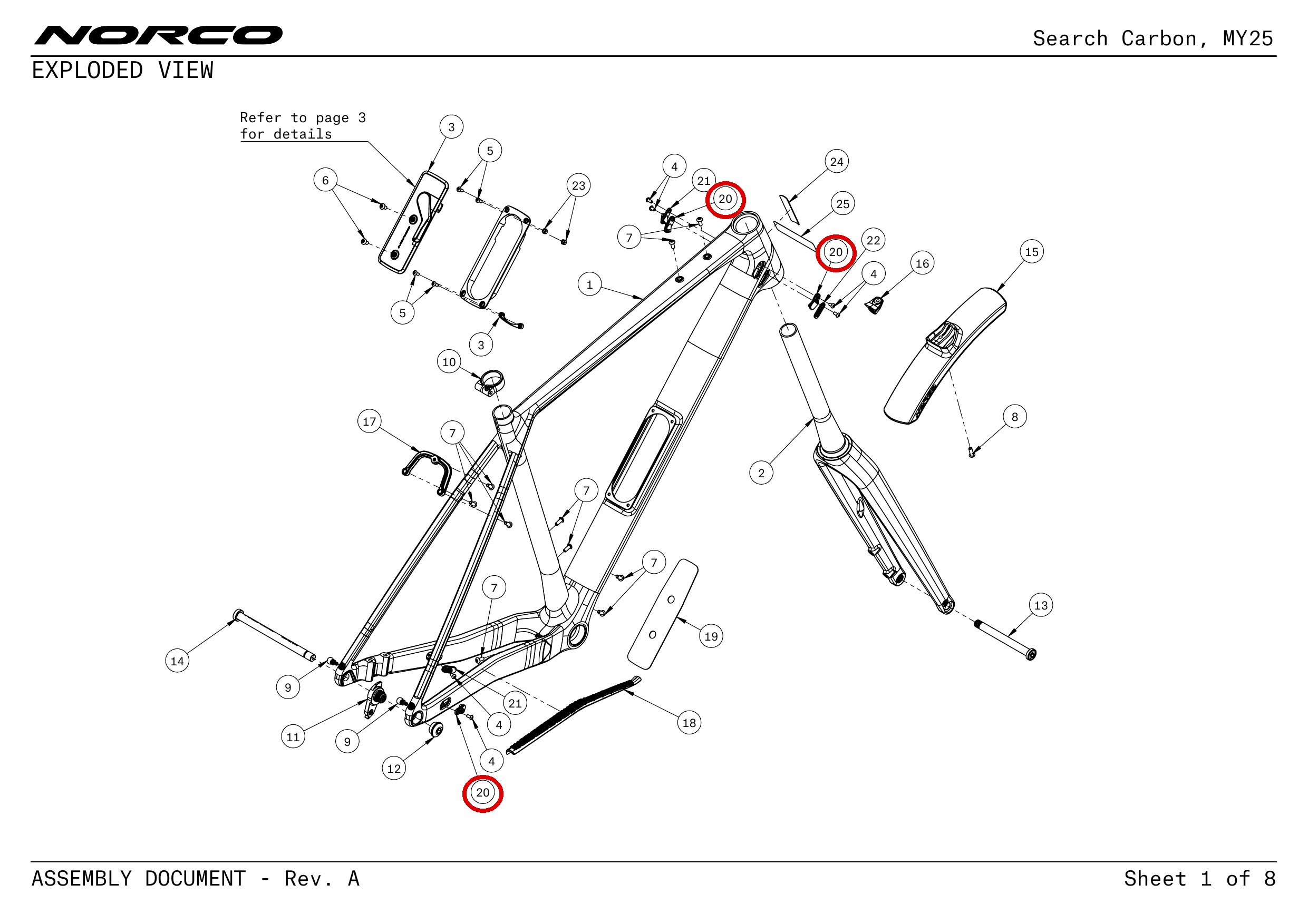 Official technical drawing with the relevant callout highlighted in red