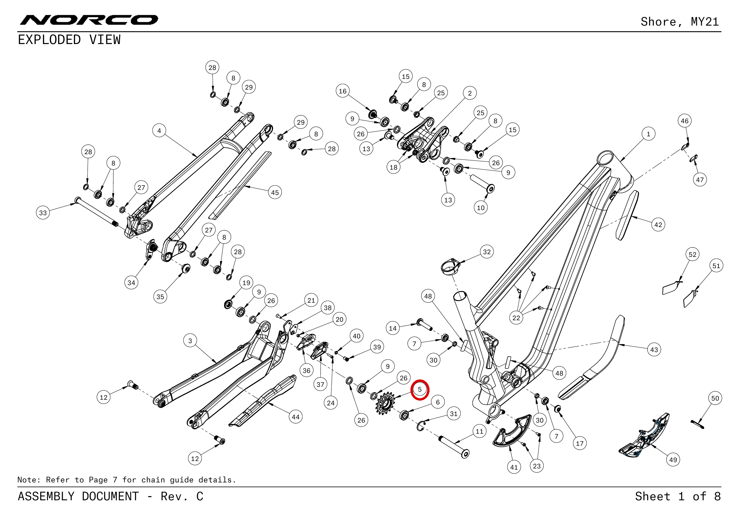 Official technical drawing with the relevant callout highlighted in red