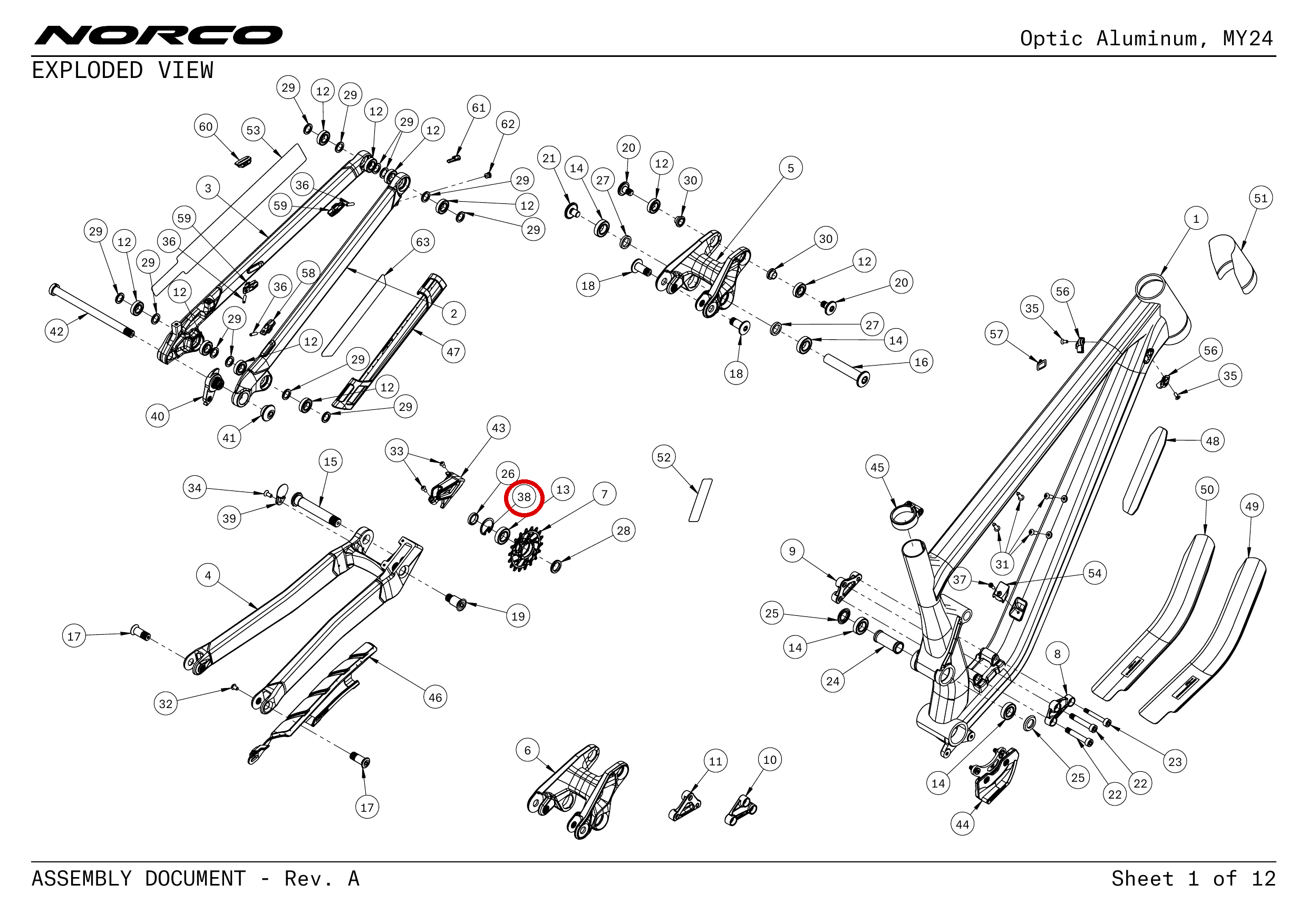 Official technical drawing with the relevant callout highlighted in red